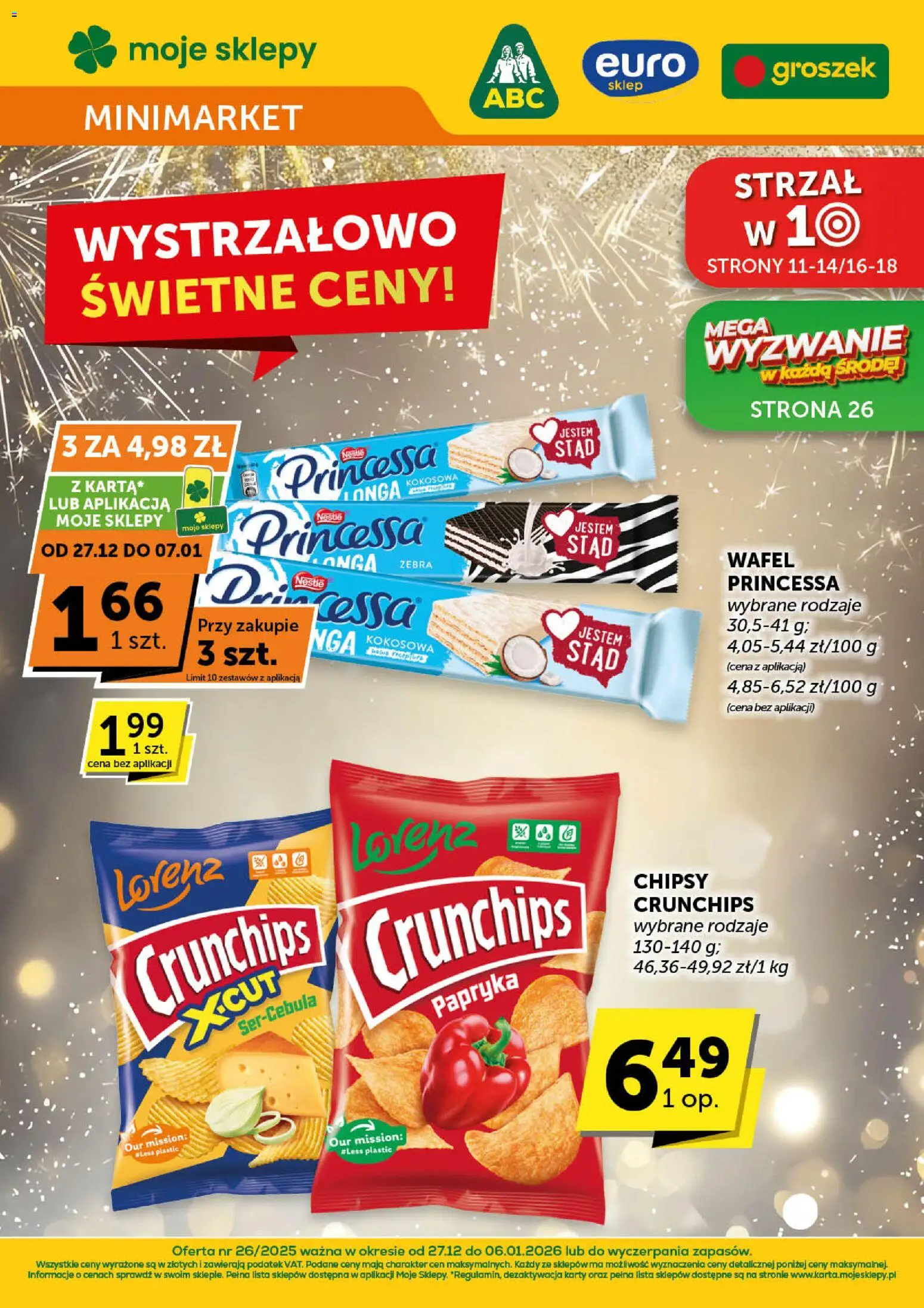 Groszek Gazetka - Minimarket od 27.12.2025 | Strona: 1 | Produkty: Groszek, Chipsy, Papryka