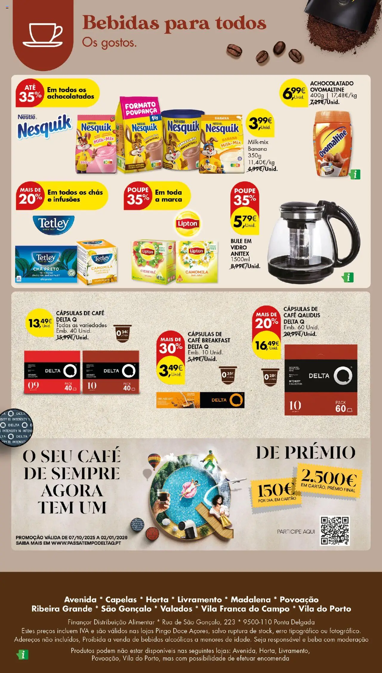 Pingo Doce - De Bebidas Quentes Açores │ válido de 16.10.2025 | Página: 8 | Produtos: Banana, Leite, Chás, Café