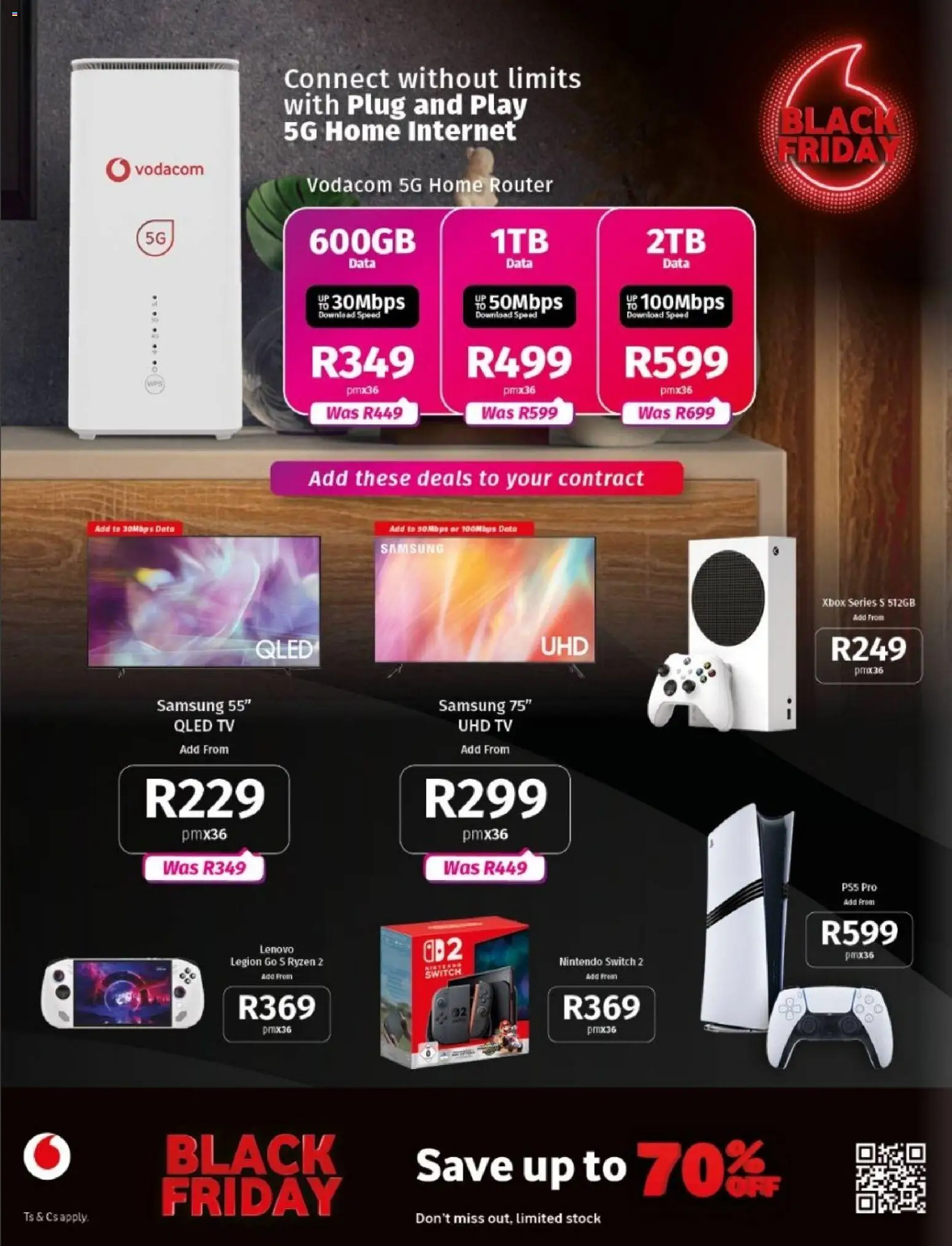 New Vodacom catalogue – valid from 04.11.2025 | Page: 2 | Products: Router, Xbox, Switch, Stock