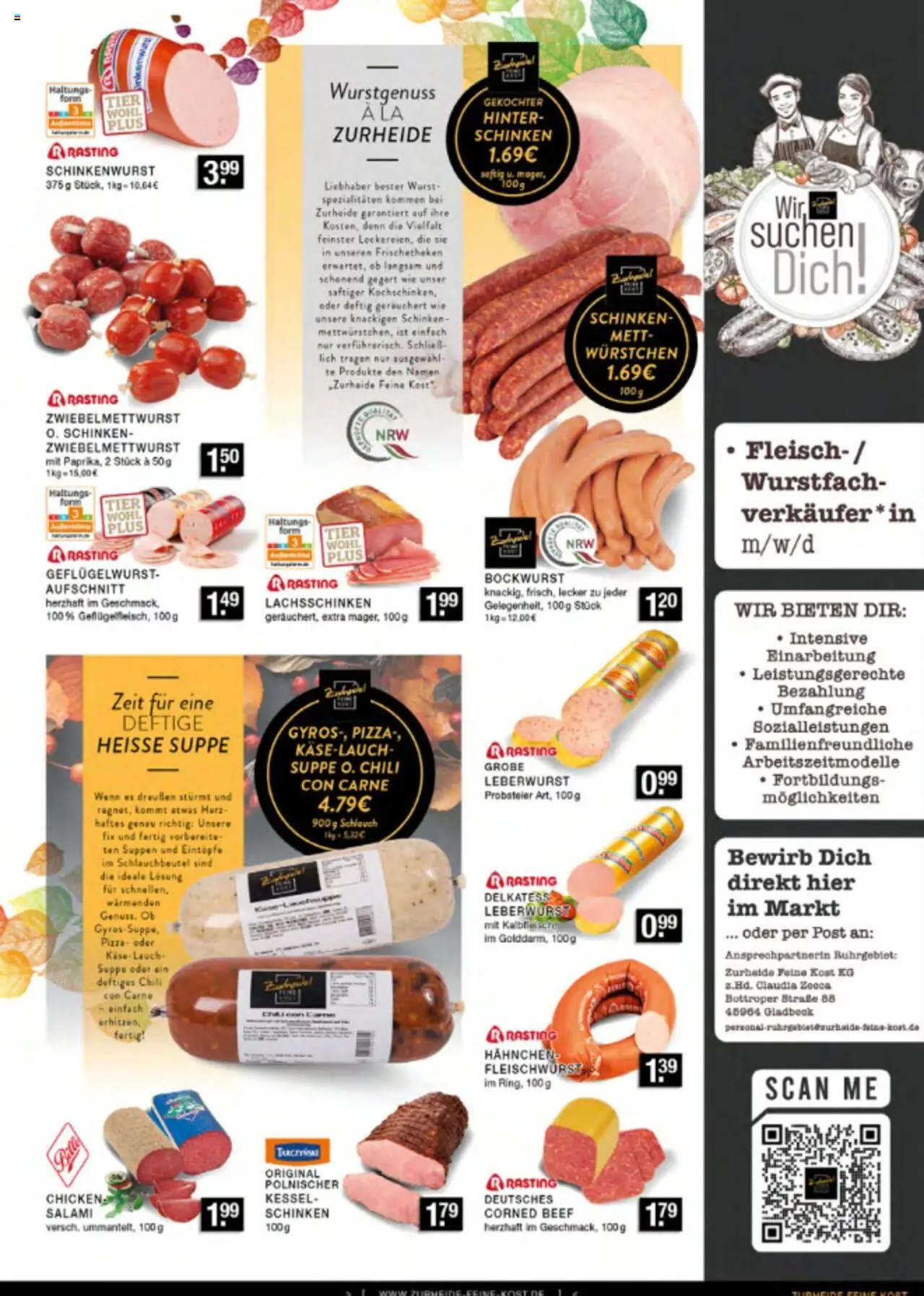Edeka Zurheide Prospekt 	 – gültig ab 20.10.2025 | Seite: 3 | Produkte: Wurst, Salami, Pizza, Fleisch