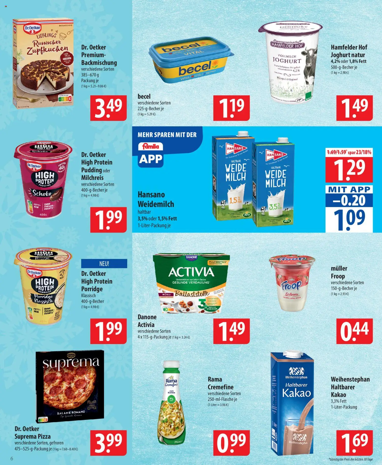 Famila Prospekt 	 – gültig ab 01.12.2025 | Seite: 6 | Produkte: Activia, Rama, Milch, Zucker