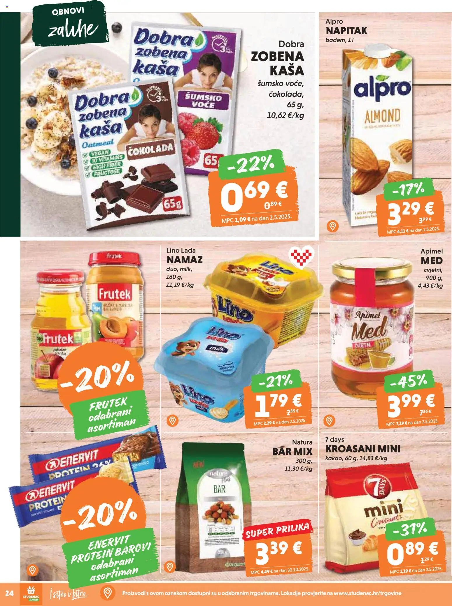 Studenac katalog | vrijedi od 19.11.2025 | Stranica: 22 | Proizvodi: Čokolada, Alpro, Voće, Namaz