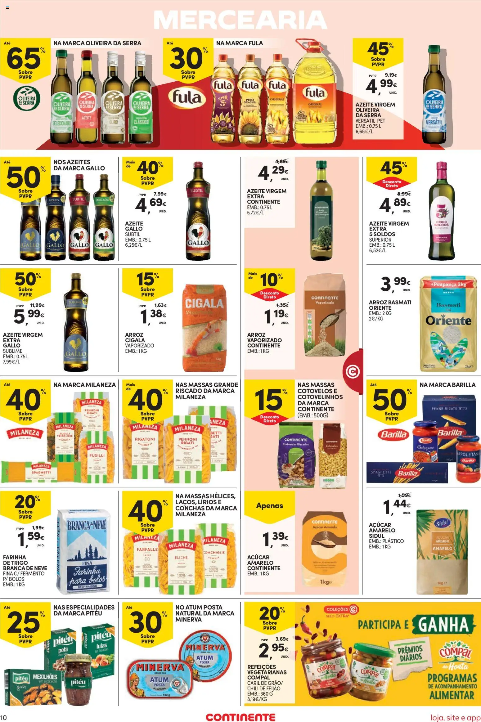 Continente Semanal Continente Bom Dia │ válido de 20.01.2026 | Página: 10 | Produtos: Azeite, Arroz basmati, Arroz, Açúcar