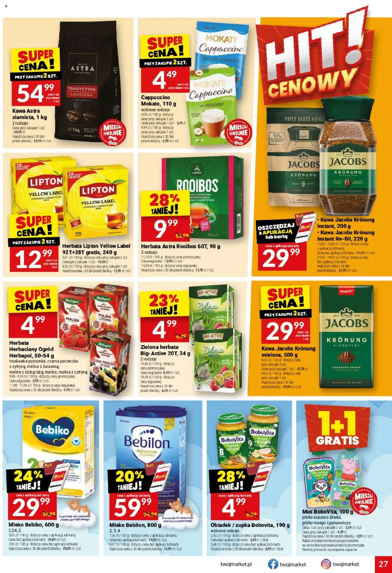 Twój Market gazetka od 28.04.2026 | Strona: 27 | Produkty: Karta, Zielona kawa, Cappuccino, Kawa
