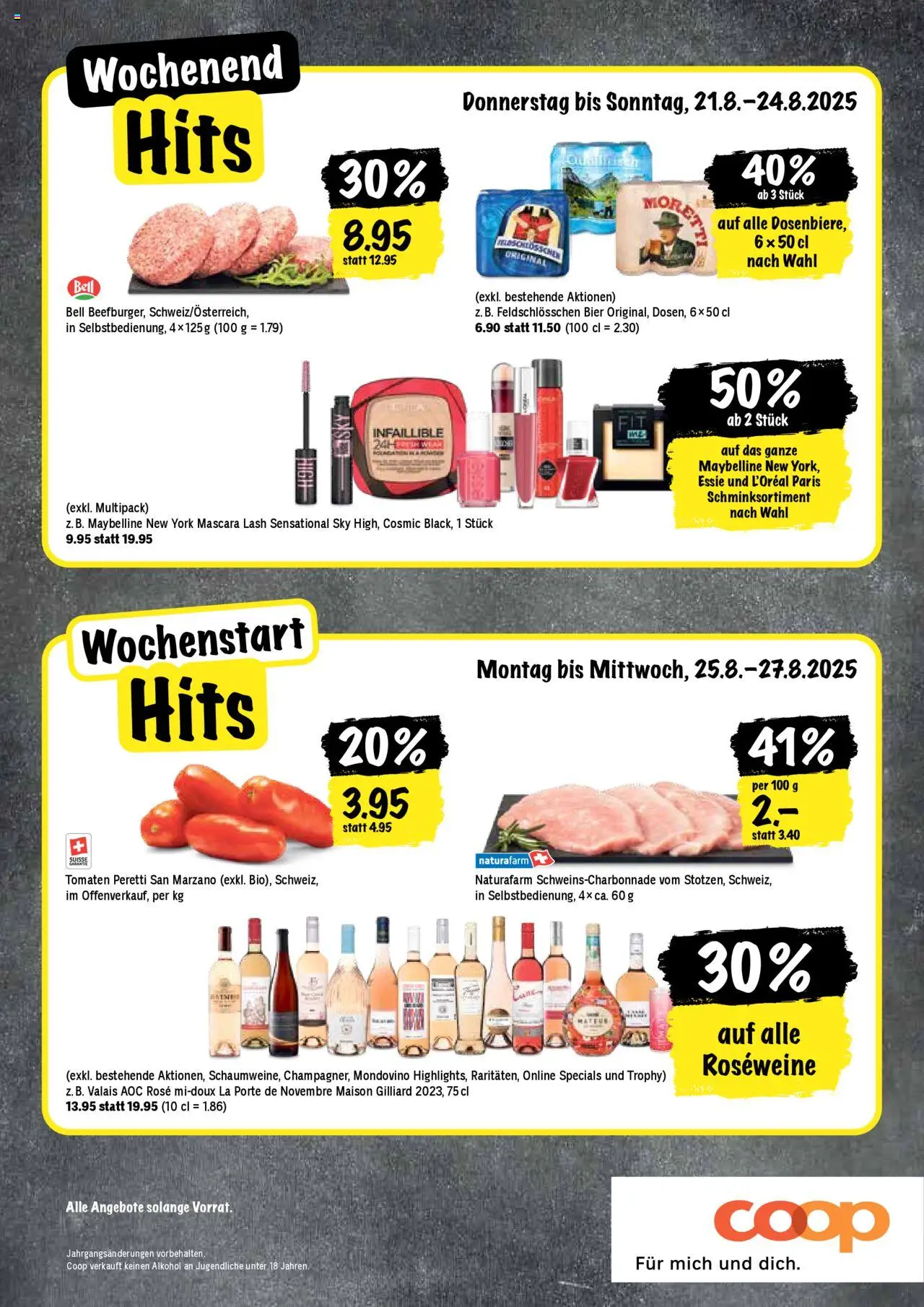 Coop Aktionen ab 21.08.2025 | Seite: 20 | Produkte: Bier, Tomaten, Mascara
