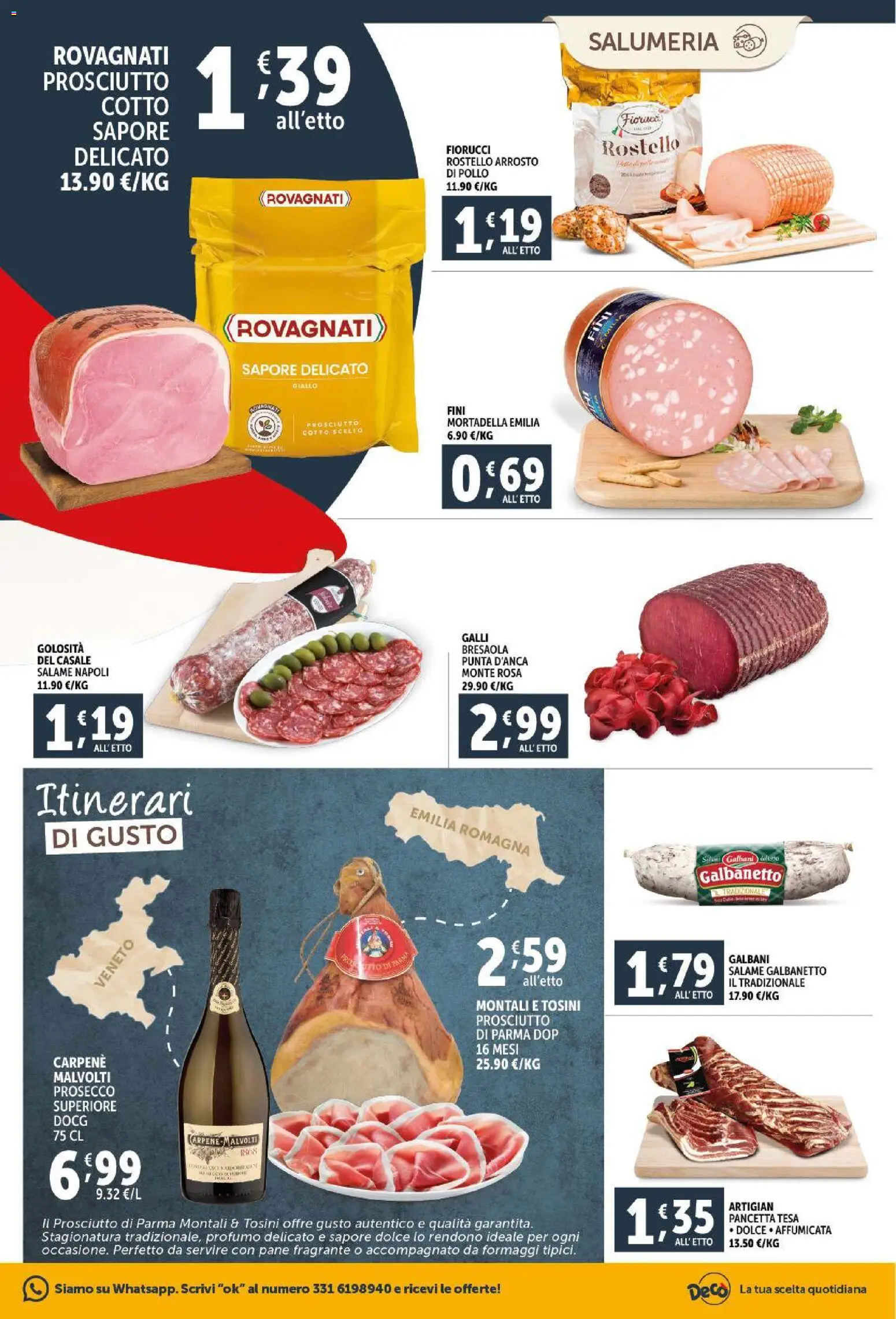 Volantino Decò del 11.02.2026 | Pagina: 3 | Prodotti: Prosciutto di Parma, Prosciutto Cotto, Pancetta, Prosciutto