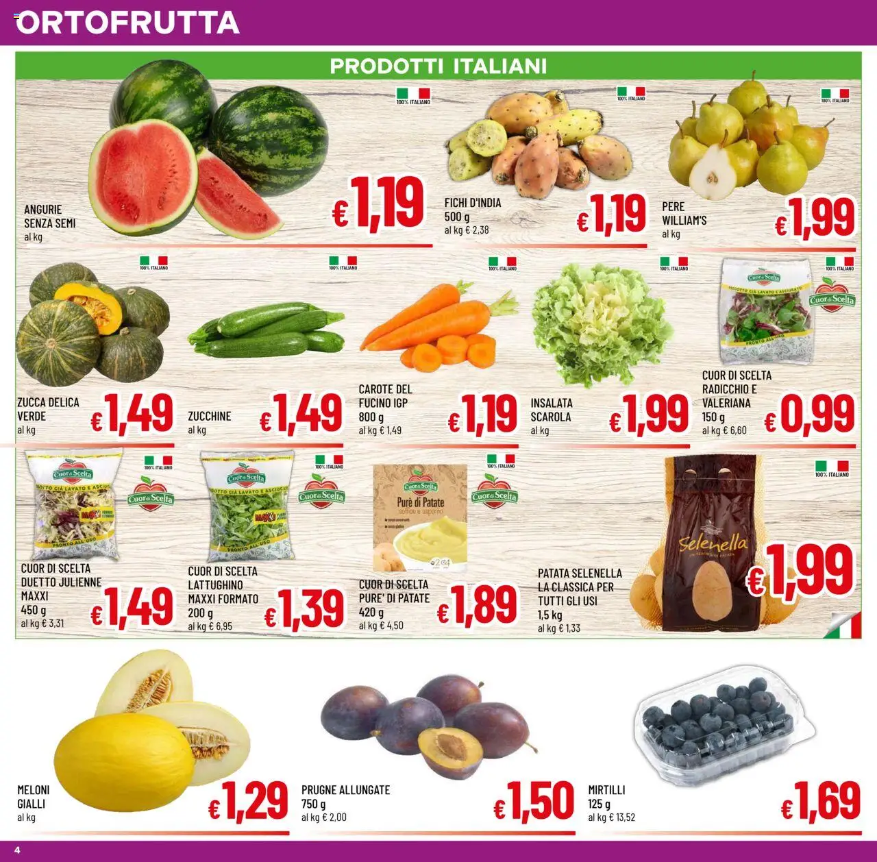 Volantino A&O del 20.08.2025 | Pagina: 4 | Prodotti: Insalata, Carote, Zucca, Mirtilli
