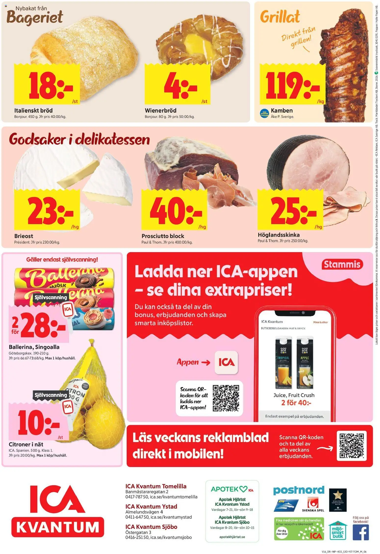 ICA Kvantum reklamblad aktuell från 13.04.2026 | Sida: 16 | Produkter: Singoalla, Mjölk, Bröd, Spel