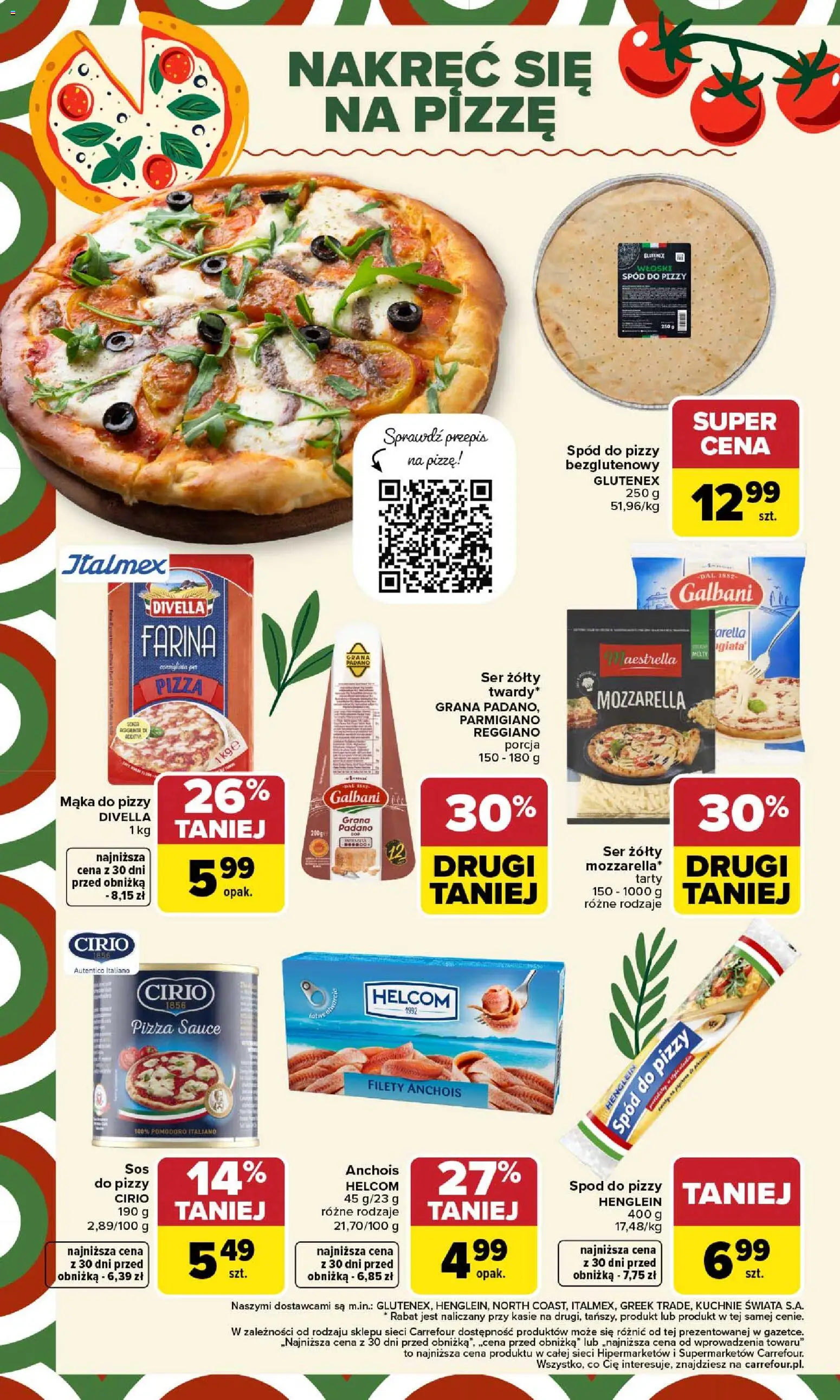 Carrefour Gazetka - Kuchnia włoska od 12.01.2026 | Strona: 4 | Produkty: Grana padano, Anchois, Spód do pizzy, Pizza