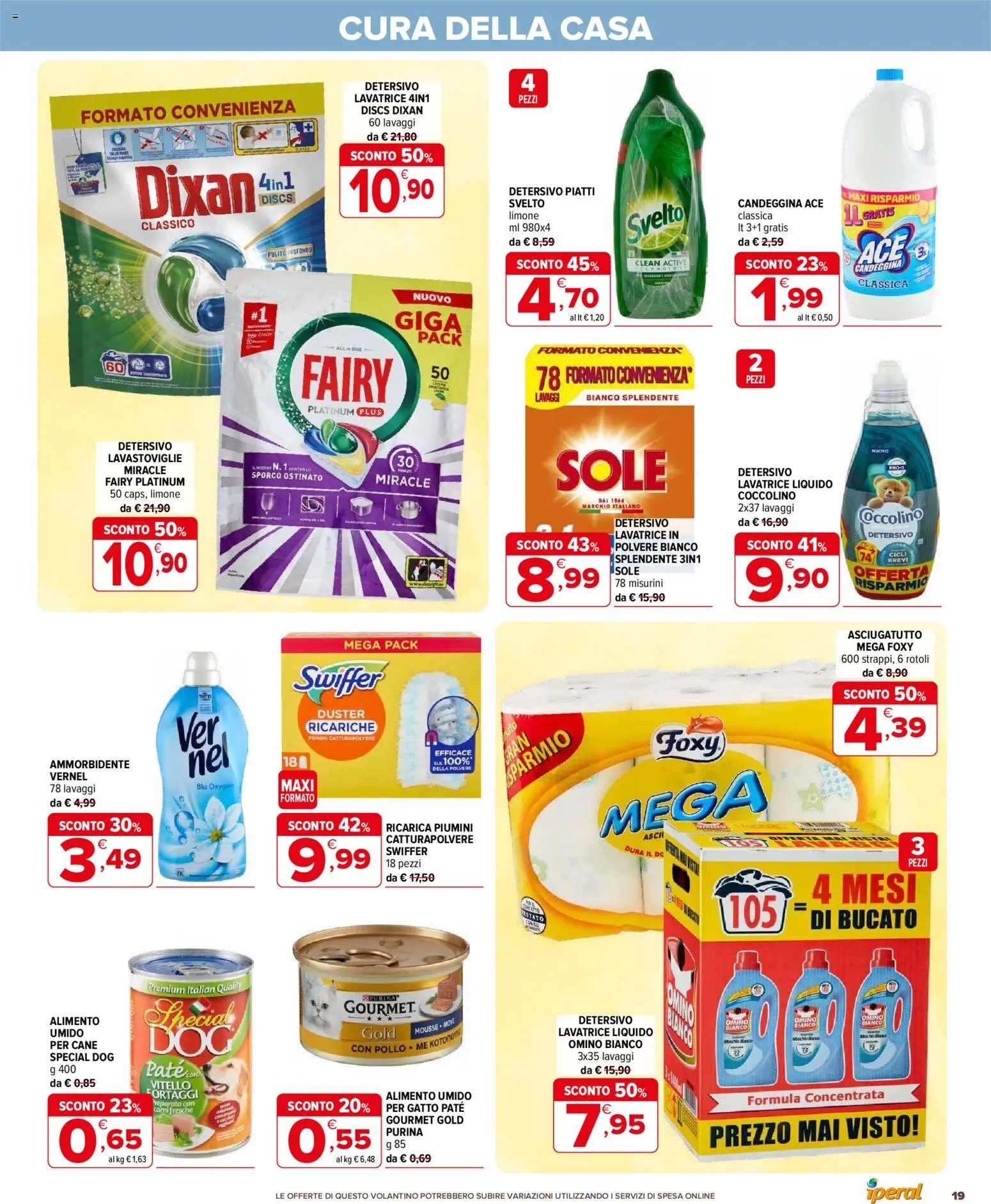 Volantino Iperal del 12.11.2025 | Pagina: 19 | Prodotti: Paté, Candeggina, Lavatrice, Asciugatutto