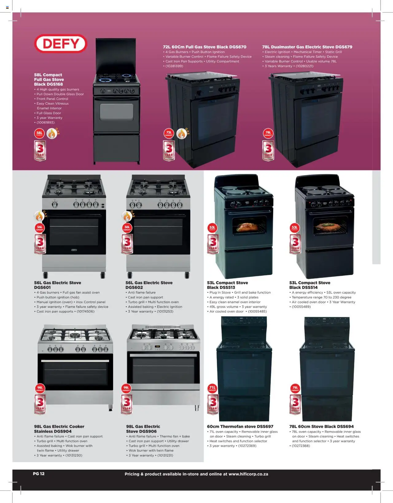 New HiFi Corp catalogue – valid from 12.02.2024 | Page: 12 | Products: Stove, Iron, Gas stove, Enamel