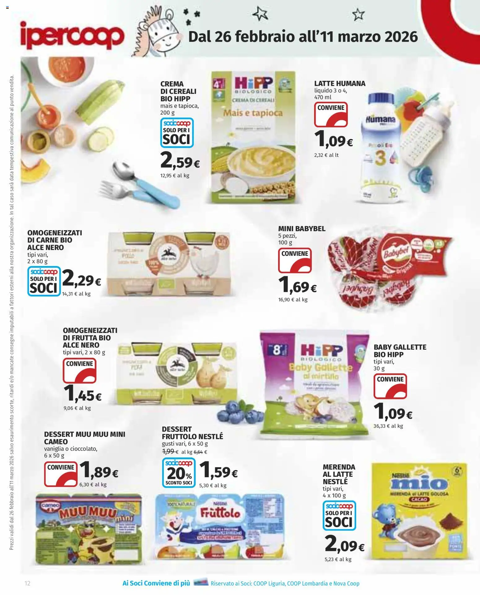 Volantino Ipercoop del 26.02.2026 | Pagina: 12 | Prodotti: Crema, Latte, Data, Mais