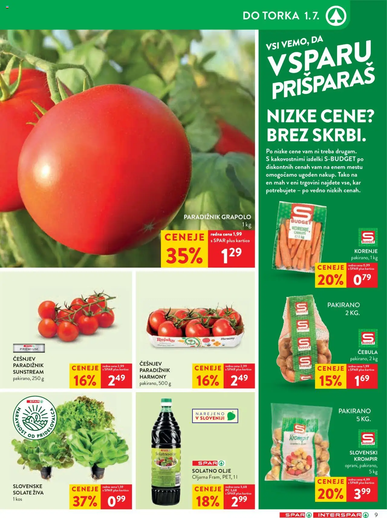 Spar katalog 26/25 │ velja od 26.06.2025 | Stran: 10 | Izdelki: Kos, Olje, Krompir, Cebula