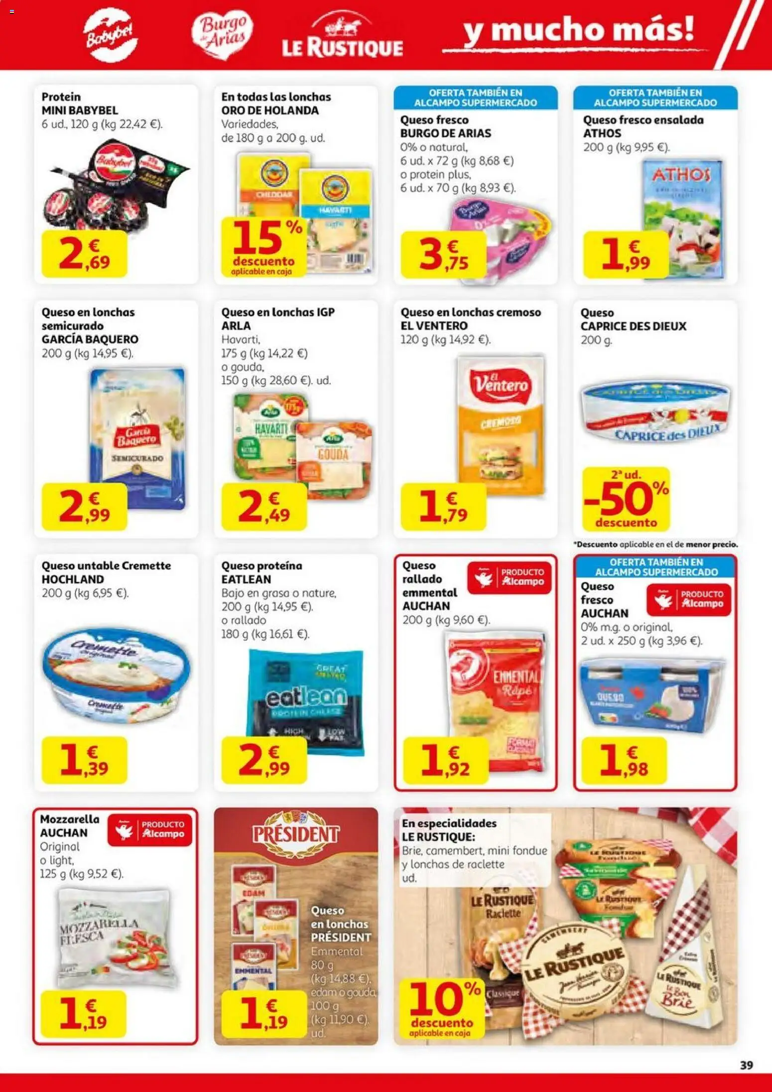 Alcampo - HG Pio XII Unificado  │ válido desde el 23.10.2025 | Página: 39 | Productos: Queso, Queso fresco, Ensalada, Caja