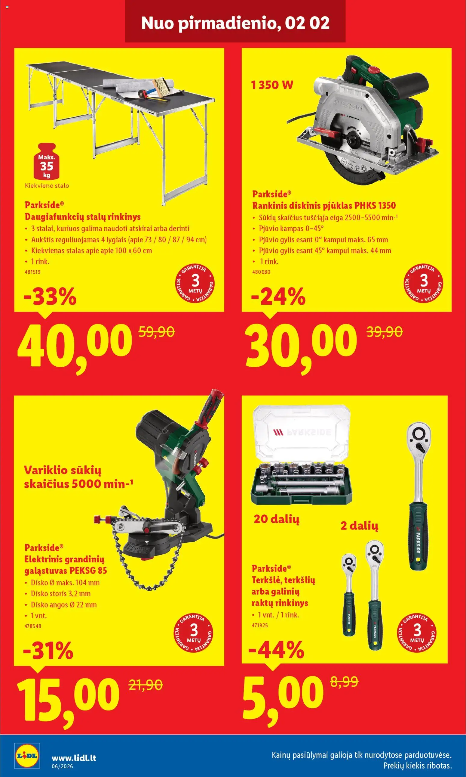 LIDL akcijos nuo 02.02.2026 | Puslapis: 2 | Prekių: Stalas