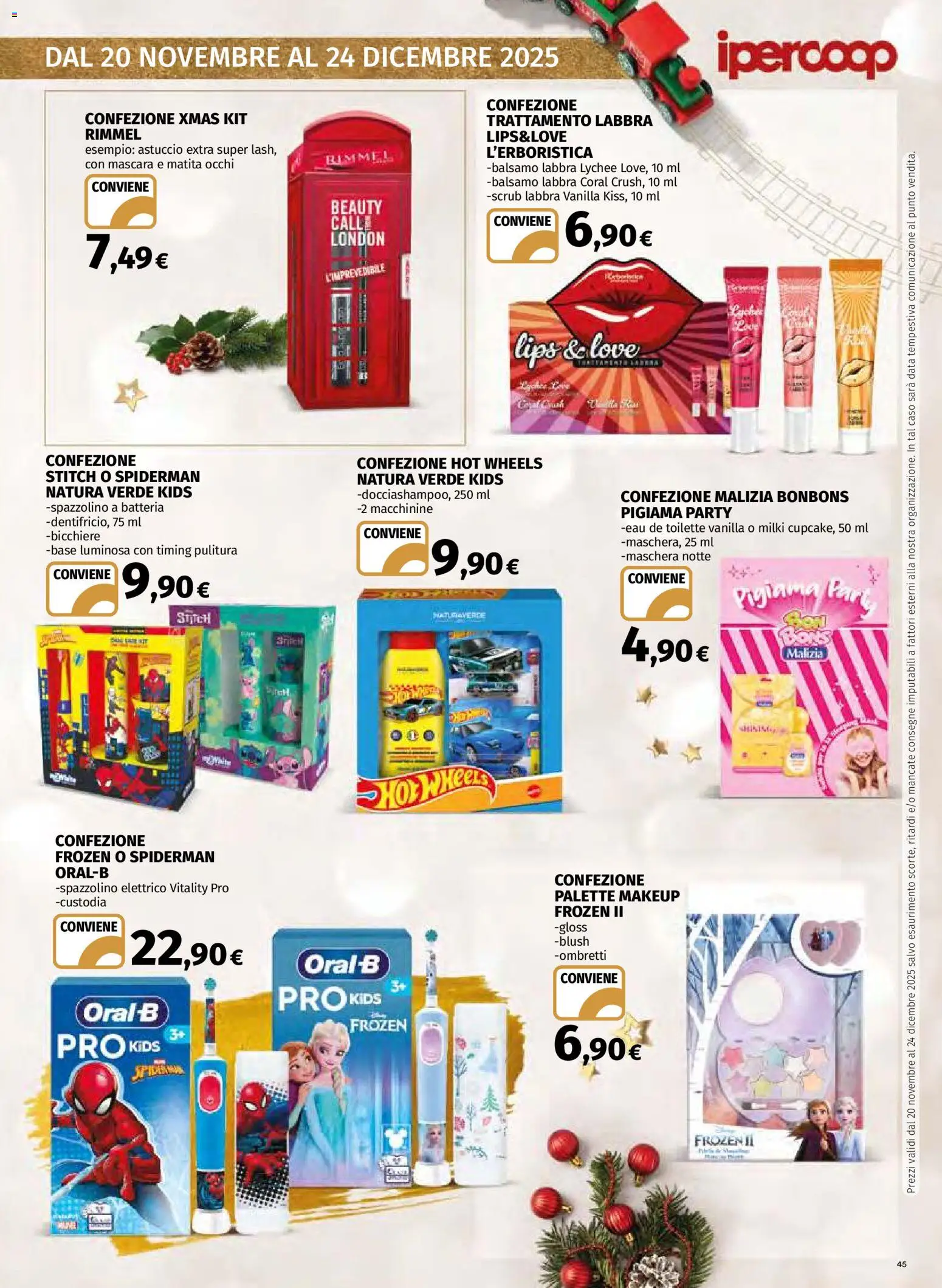 Volantino Ipercoop del 20.11.2025 | Pagina: 45 | Prodotti: Mascara, Astuccio, Spazzolino elettrico, Blush
