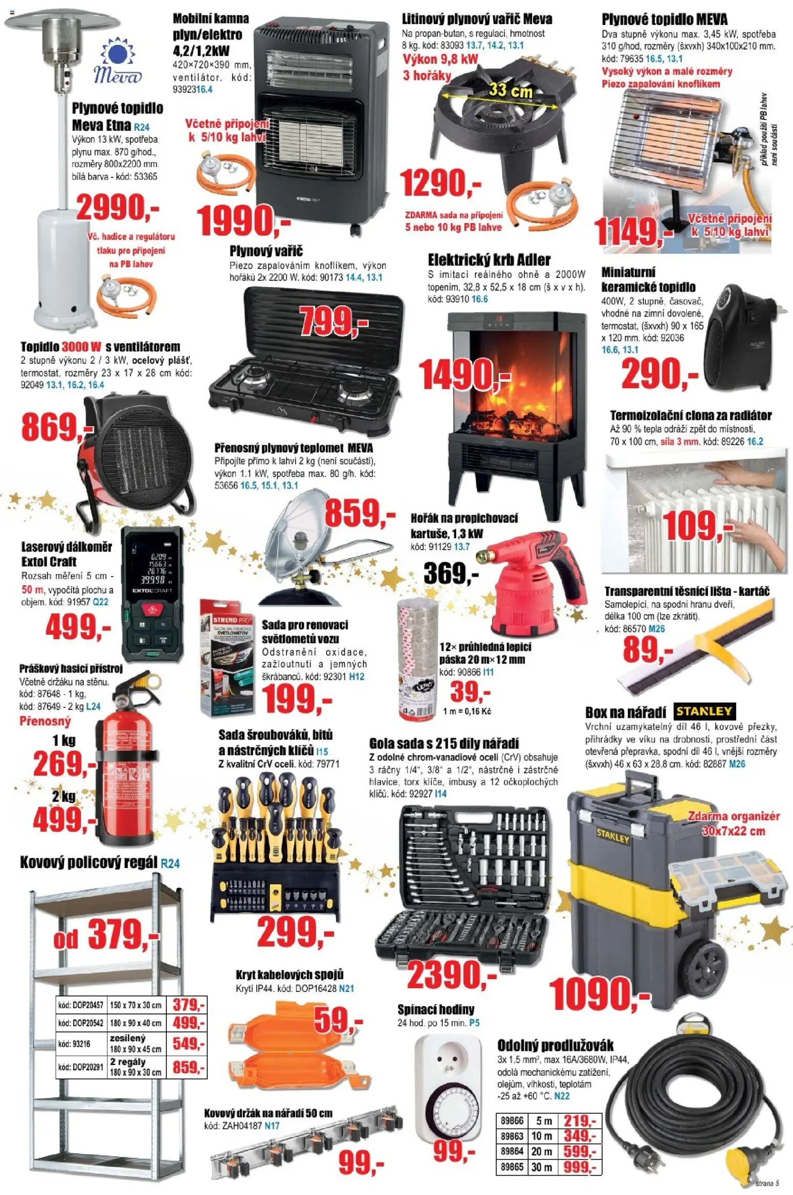 Eva supermarket leták od 17.12.2025 | Strana: 5 | Produkty: Hodiny, Gola sada, Plynový vařič, Kartáč