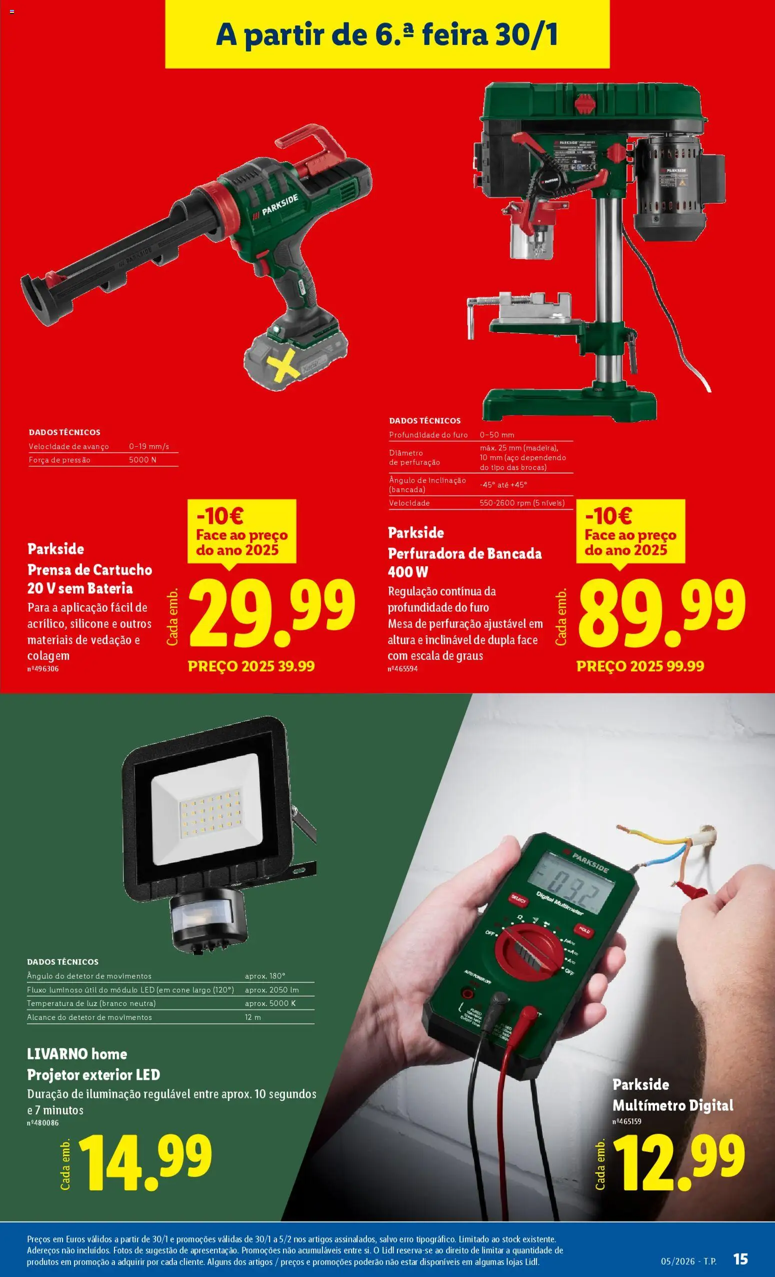 Lidl Novidades │ válido de 26.01.2026 | Página: 15 | Produtos: Bancada, Mesa, Projetor, Bateria