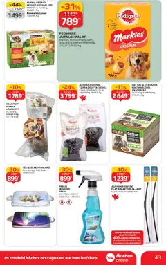 Auchan Akciós újság - amely érvényes a következő dátumtól: 24.10.2025 | Oldal: 43 | Termékek: Omega 3, Macskaeledel, Kutyaeledel