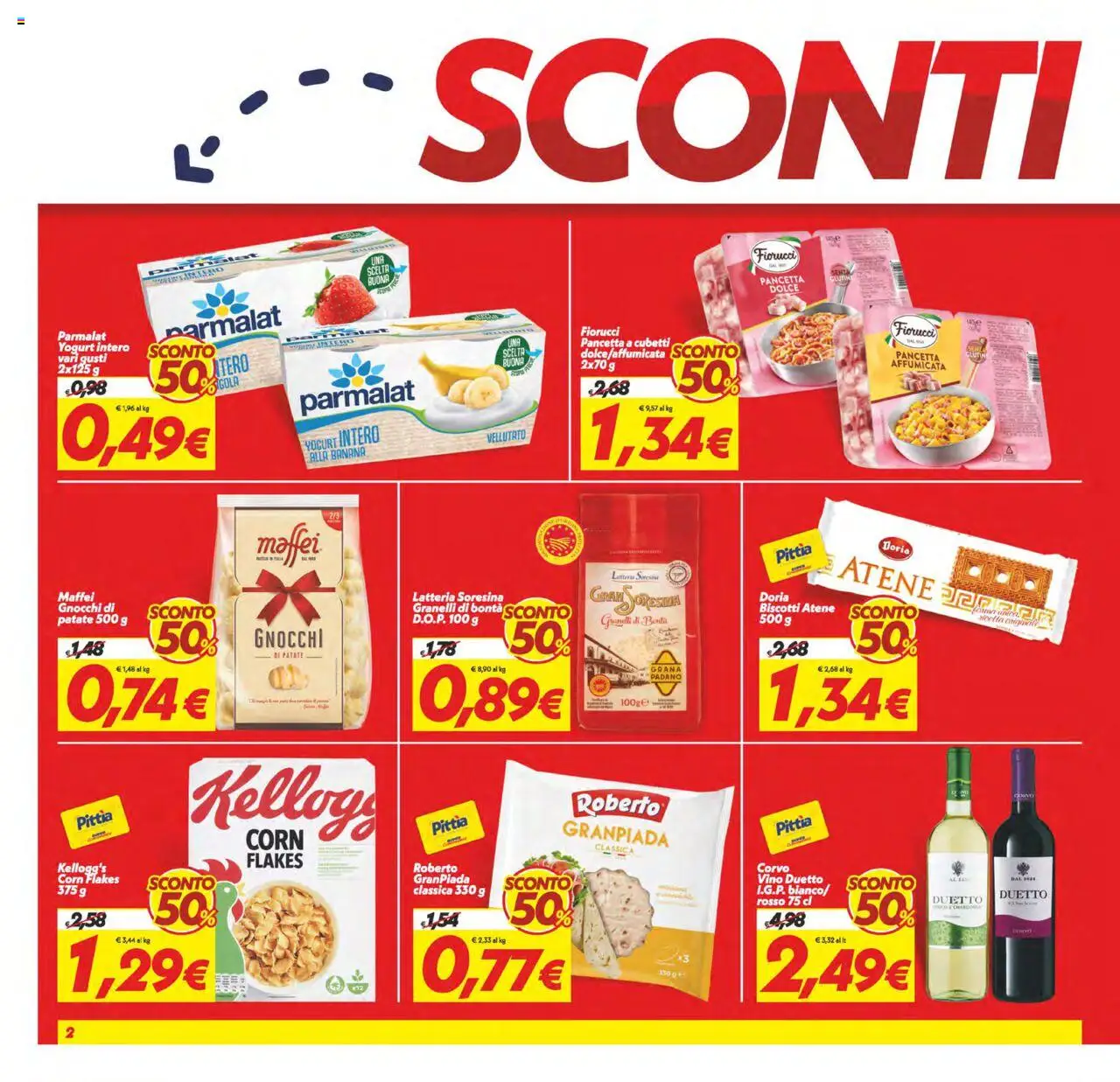 Volantino SuperConveniente del 22.08.2025 | Pagina: 2 | Prodotti: Yogurt, Pancetta, Patate, Gnocchi