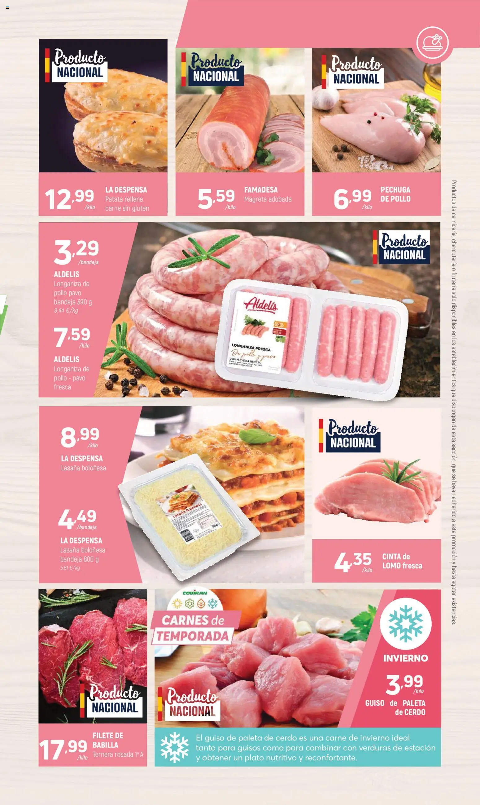 Coviran - La Corunya │ válido desde el 13.01.2026 | Página: 3 | Productos: Longaniza, Lasaña, Filete, Bandeja