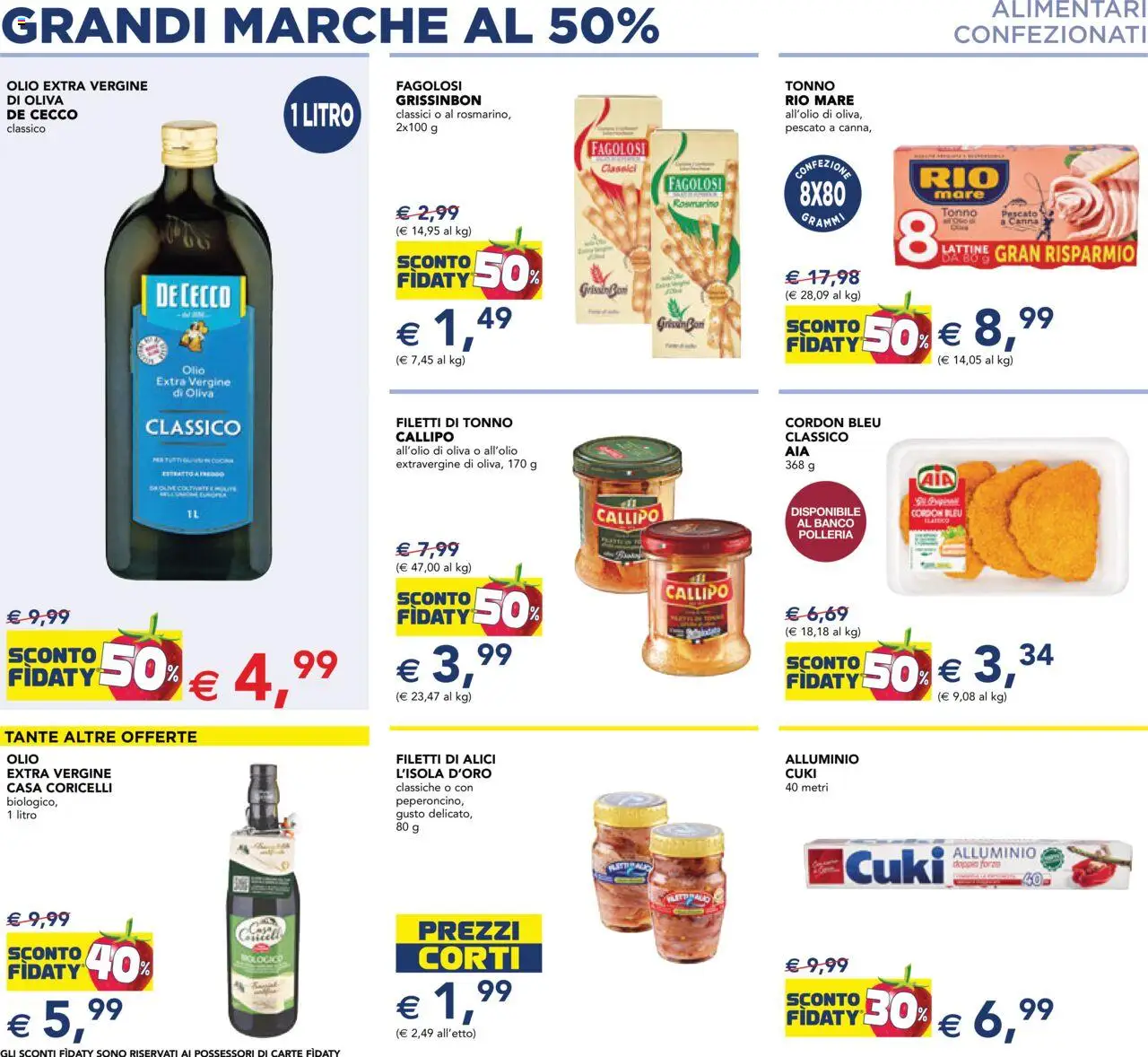 Volantino Esselunga S del 09.10.2025 | Pagina: 6 | Prodotti: Olio, Olive, Tonno, Alici