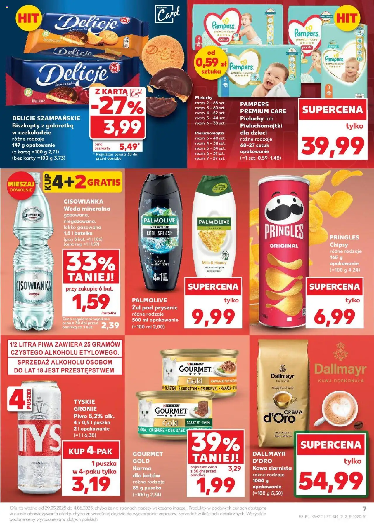 Kaufland gazetka od 29.05.2025 | Strona: 7 | Produkty: Pieluchomajtki, Karma dla kotów, Piwo, Woda