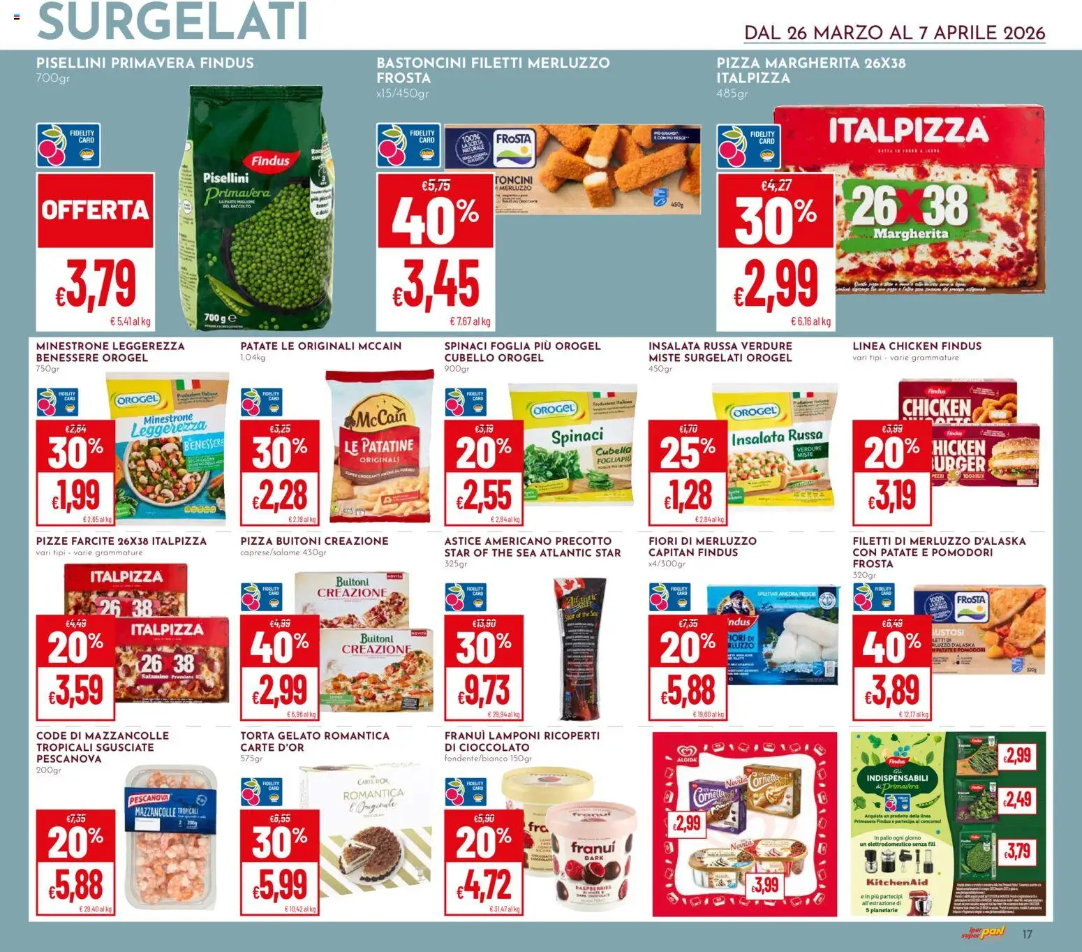 Volantino Pan del 26.03.2026 | Pagina: 17 | Prodotti: Minestrone, Gelato, Insalata, Spinaci