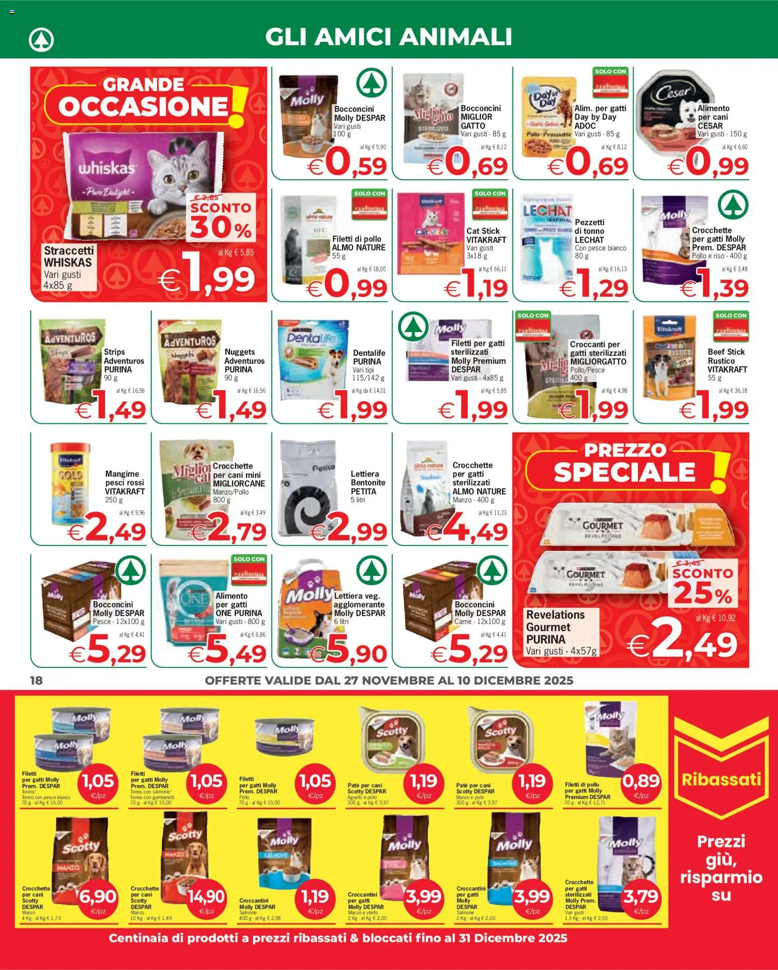 Volantino Eurospar del 27.11.2025 | Pagina: 18 | Prodotti: Salmone, Nuggets, Crocchette, Gamberetti