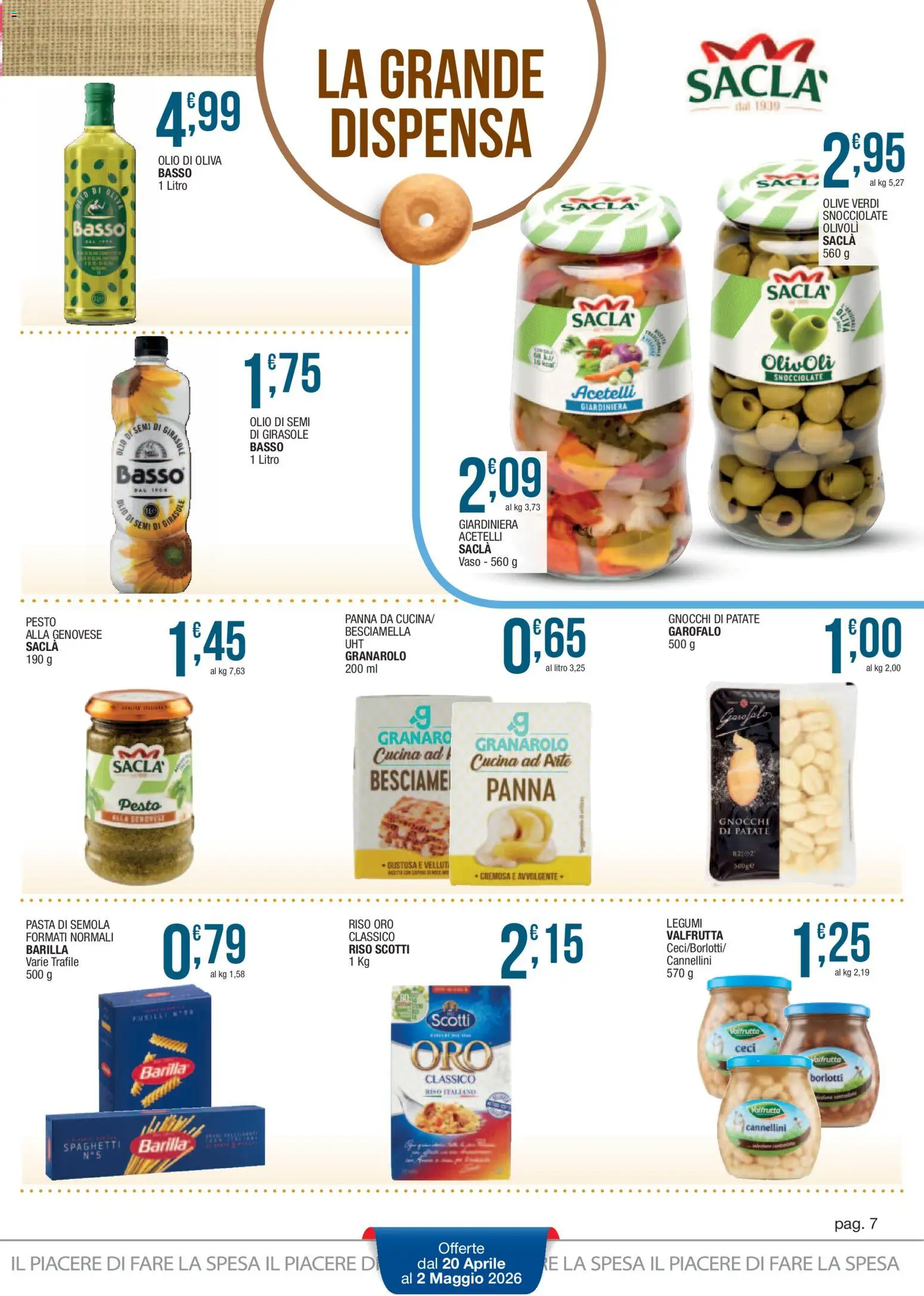 Volantino Sidis del 20.04.2026 | Pagina: 7 | Prodotti: Riso, Panna, Olio, Besciamella