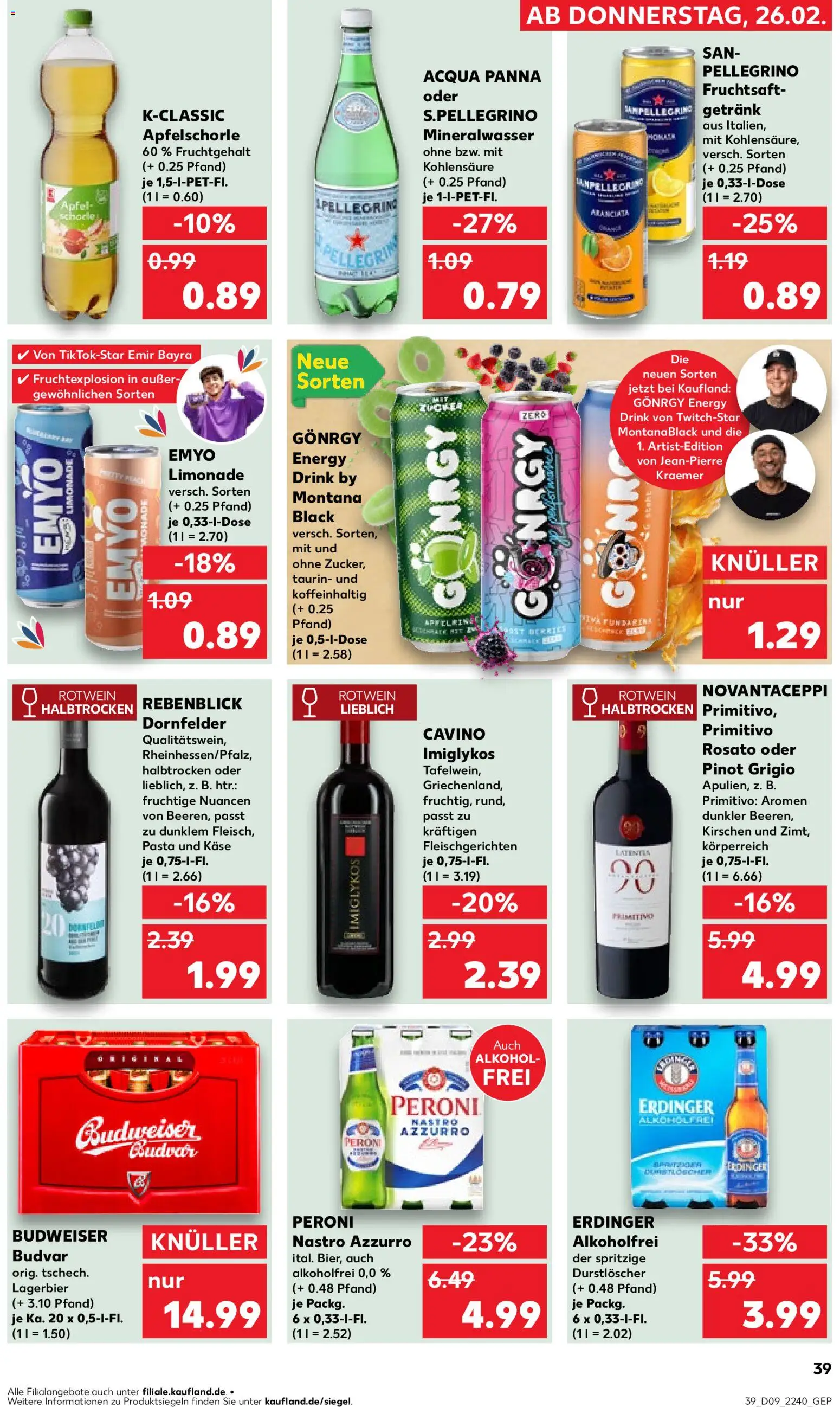 Kaufland prospekt Stuttgart	 – gültig ab 26.02.2026 | Seite: 39 | Produkte: Erdinger, Rotwein, Rotwein halbtrocken, Apple