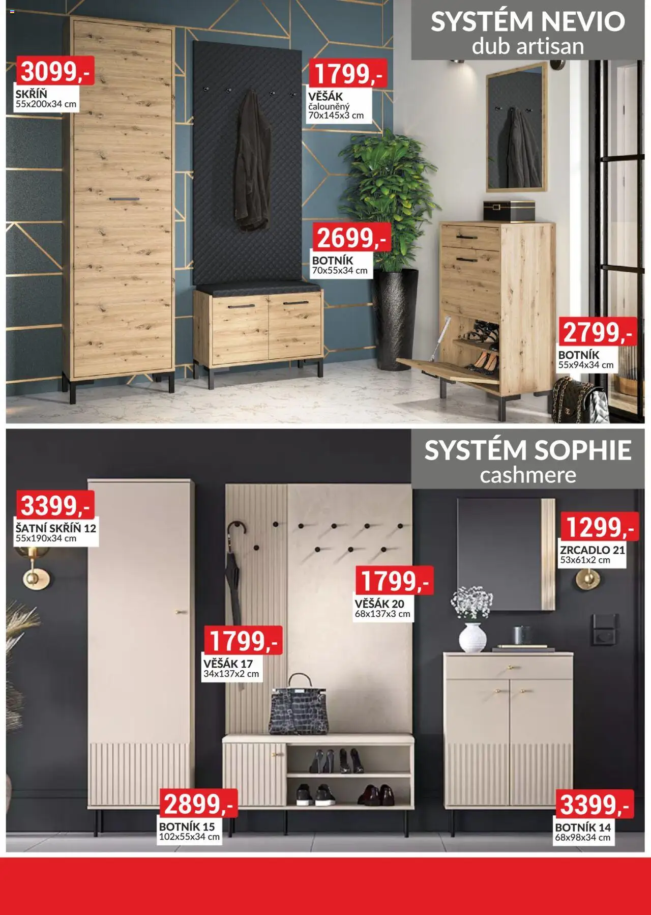 BAUMAX leták - Bydlení na míru od 01.10.2025 | Strana: 54 | Produkty: Šatní skříň, Zrcadlo, Botník, Skříň