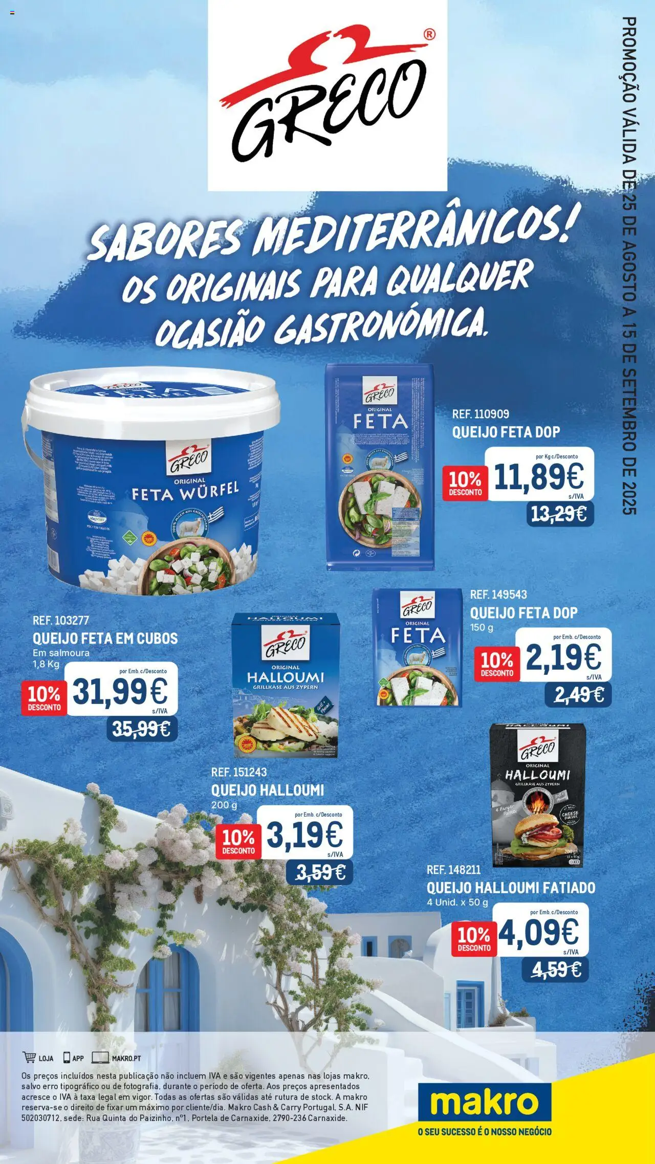 Makro folheto │ válido de 25.08.2025 | Página: 1 | Produtos: Queijo, Queijo feta