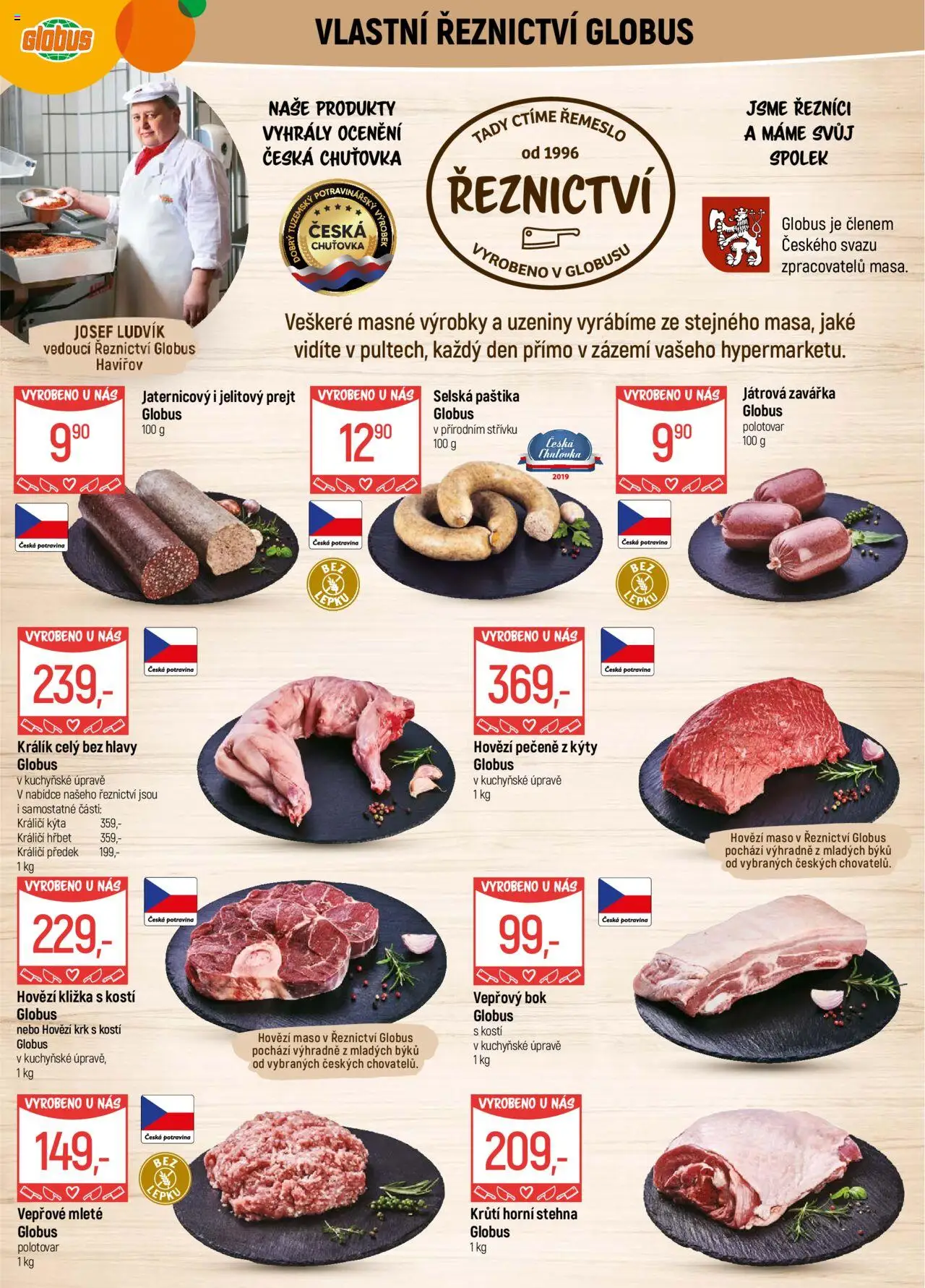 Globus leták - Havířov od 22.10.2025 | Strana: 5 | Produkty: Králík, Hovězí, Vepřový bok, Maso