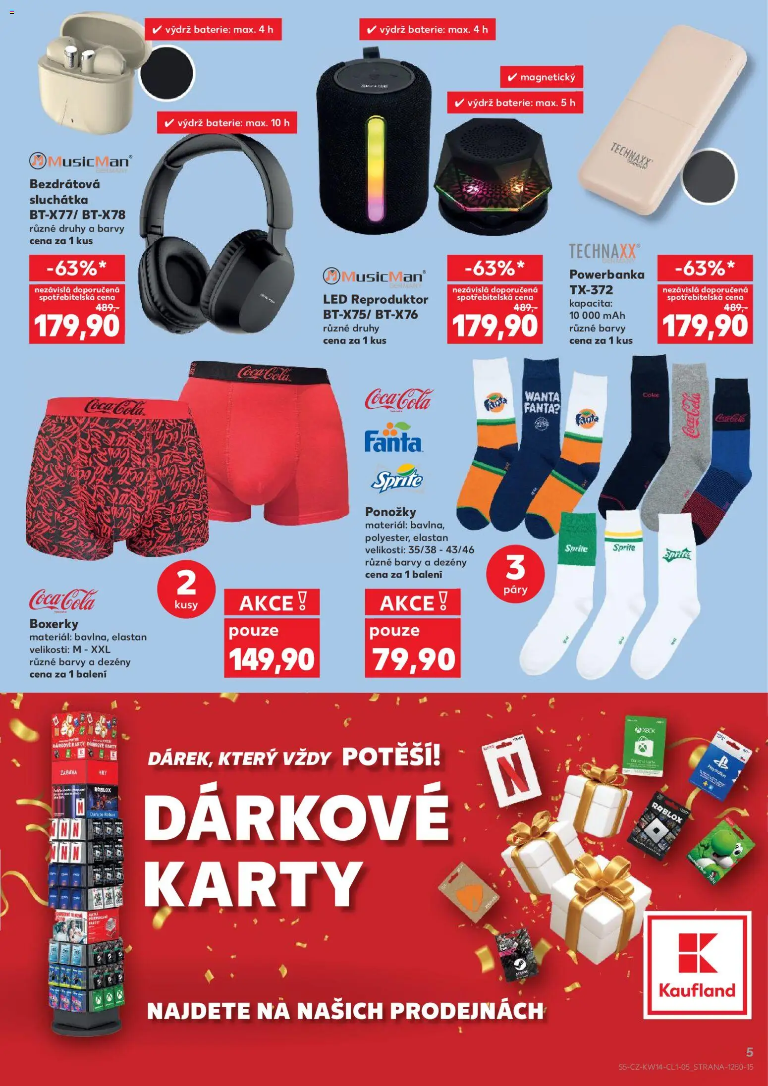 Kaufland leták - Chomutov od 01.04.2026 | Strana: 5 | Produkty: Karty, Baterie, Barvy, LED