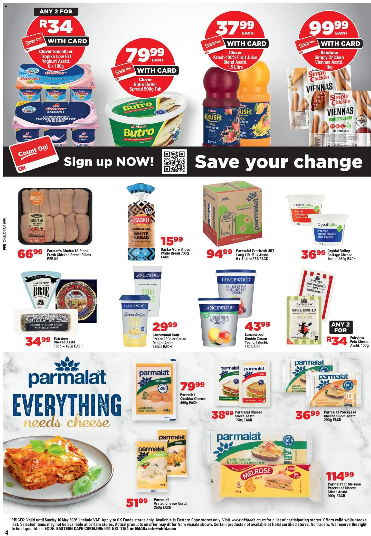 New OK Foods catalogue – valid from 24.04.2026 | Page: 4 | Products: Yoghurt, Bread, Cottage cheese, Pepper