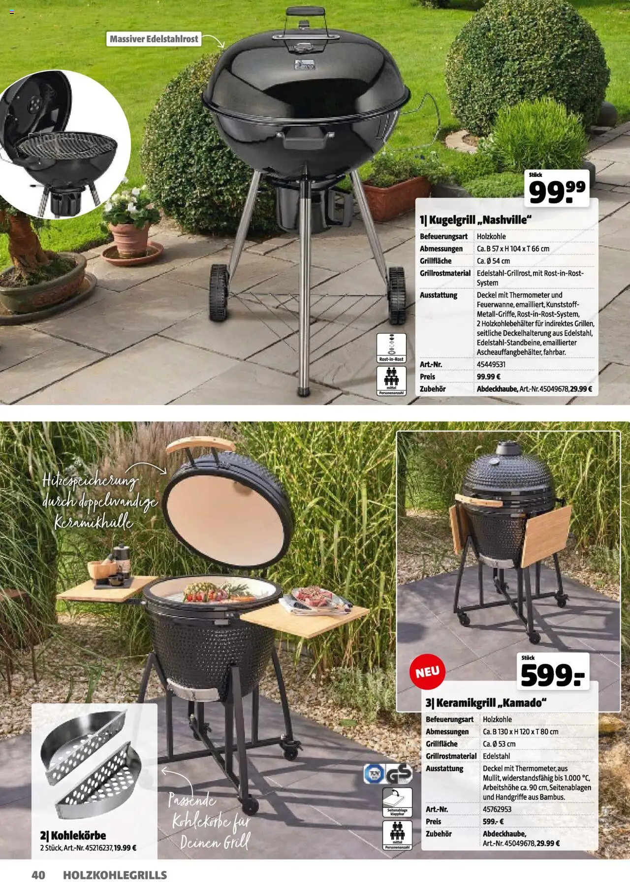 Hagebau Gartenkatalog 2025 gültig ab 05.03.2025 | Seite: 40 | Produkte: Grill, Thermometer