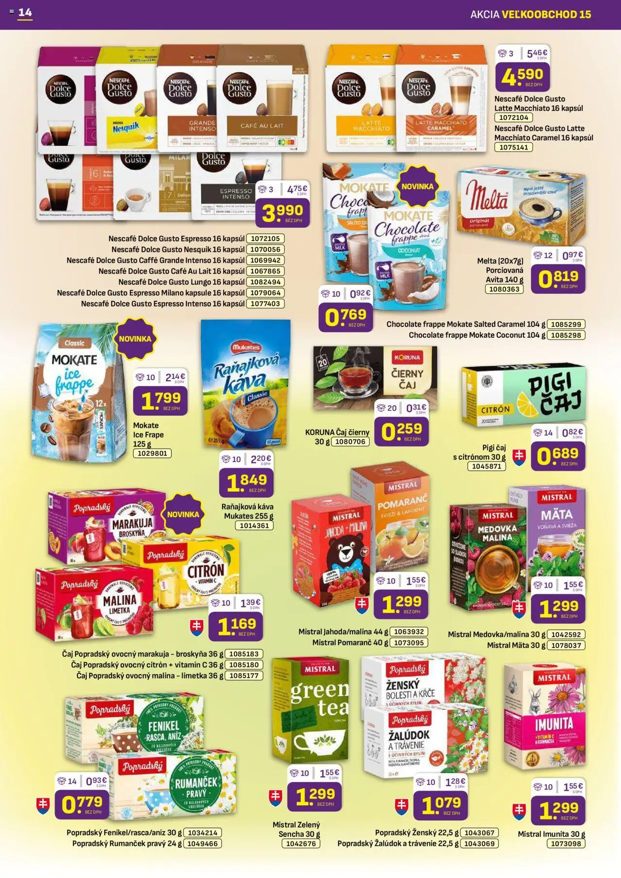 Libex leták │ platný od 28.07.2025 | Strana: 14 | Produkty: Dolce Gusto, Limetka, Káva, Čaj