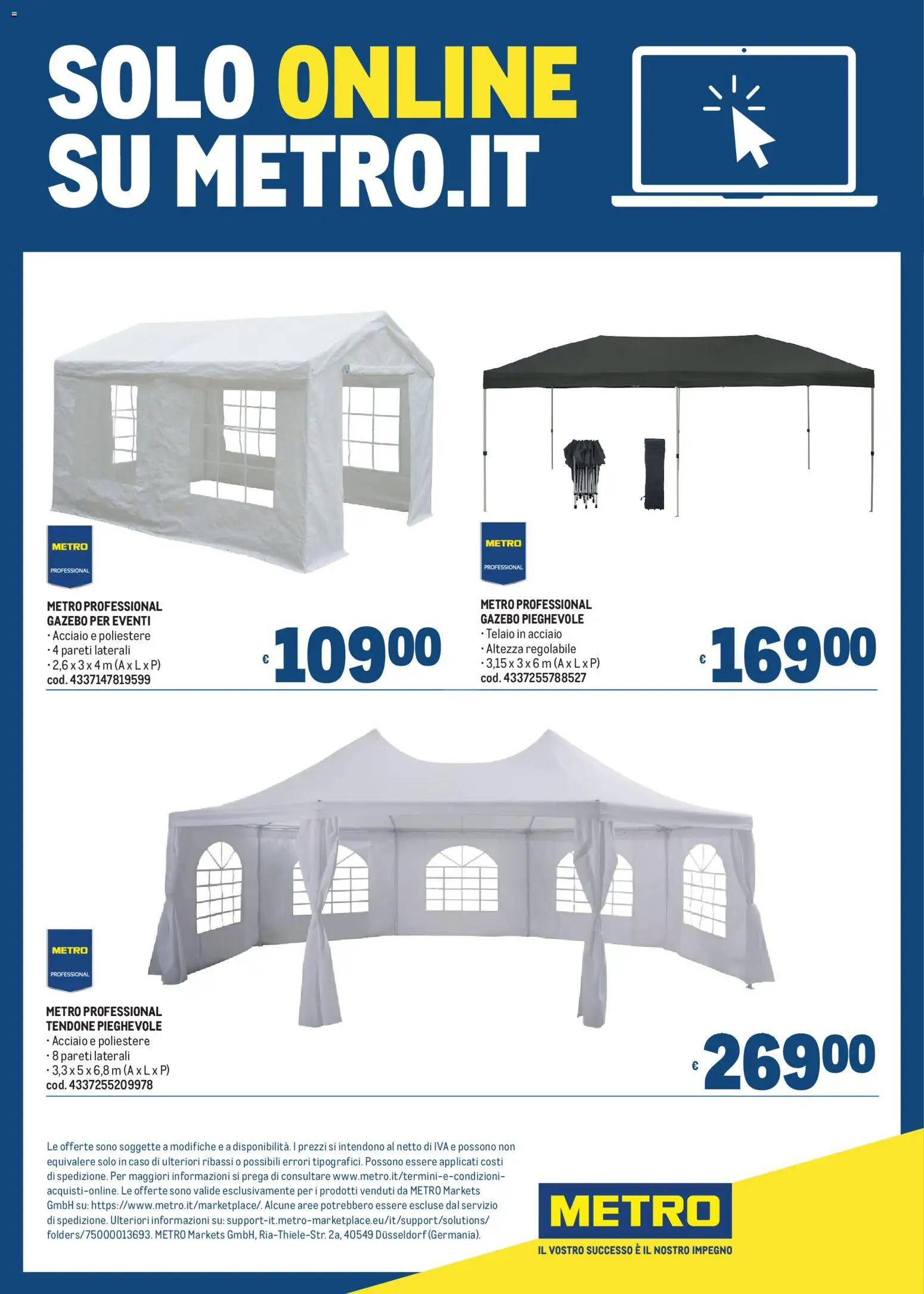 Volantino Metro del 02.04.2026 | Pagina: 33 | Prodotti: Gazebo