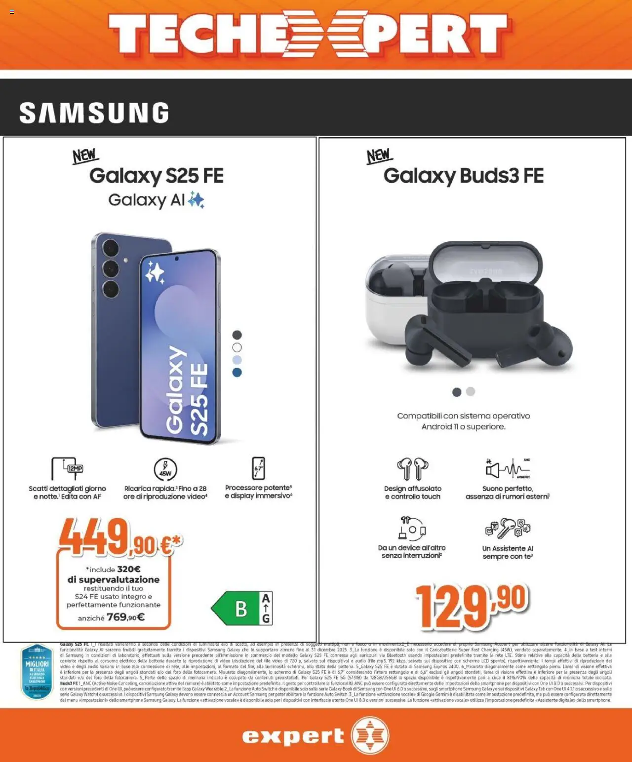 Volantino Expert del 11.09.2025 | Pagina: 32 | Prodotti: Auricolari, Tè, Batteria, Caricabatterie