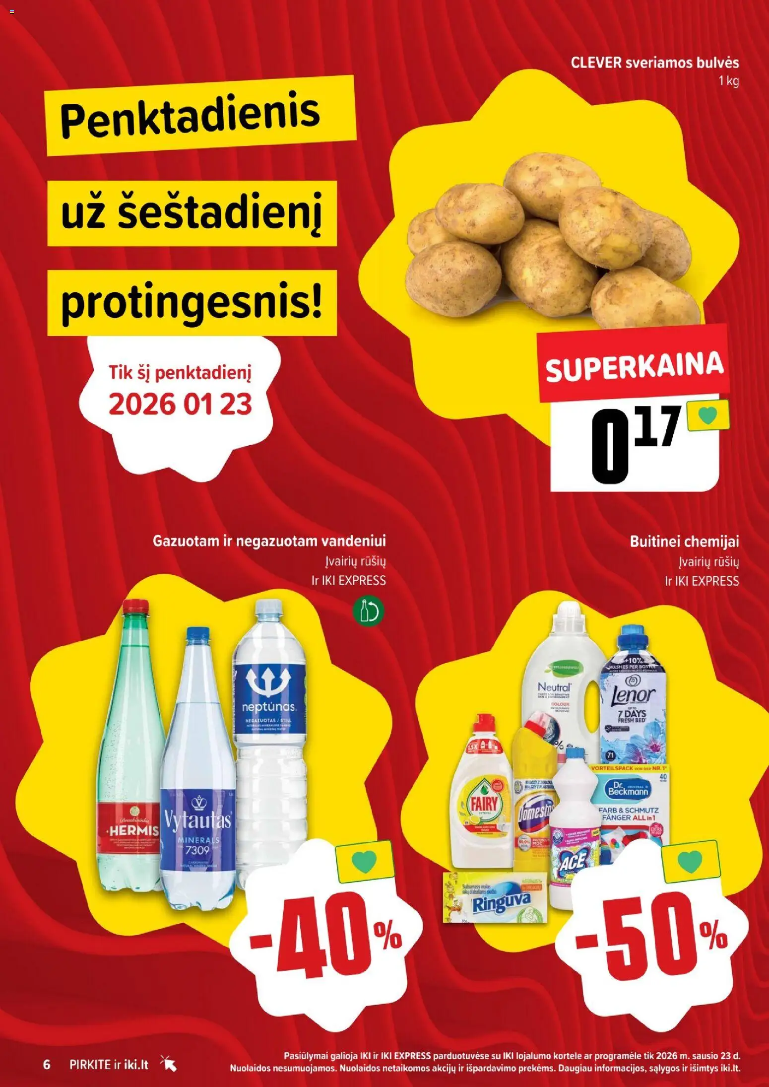 IKI akcijos nuo 19.01.2026 | Puslapis: 6 | Prekių: Bulvės