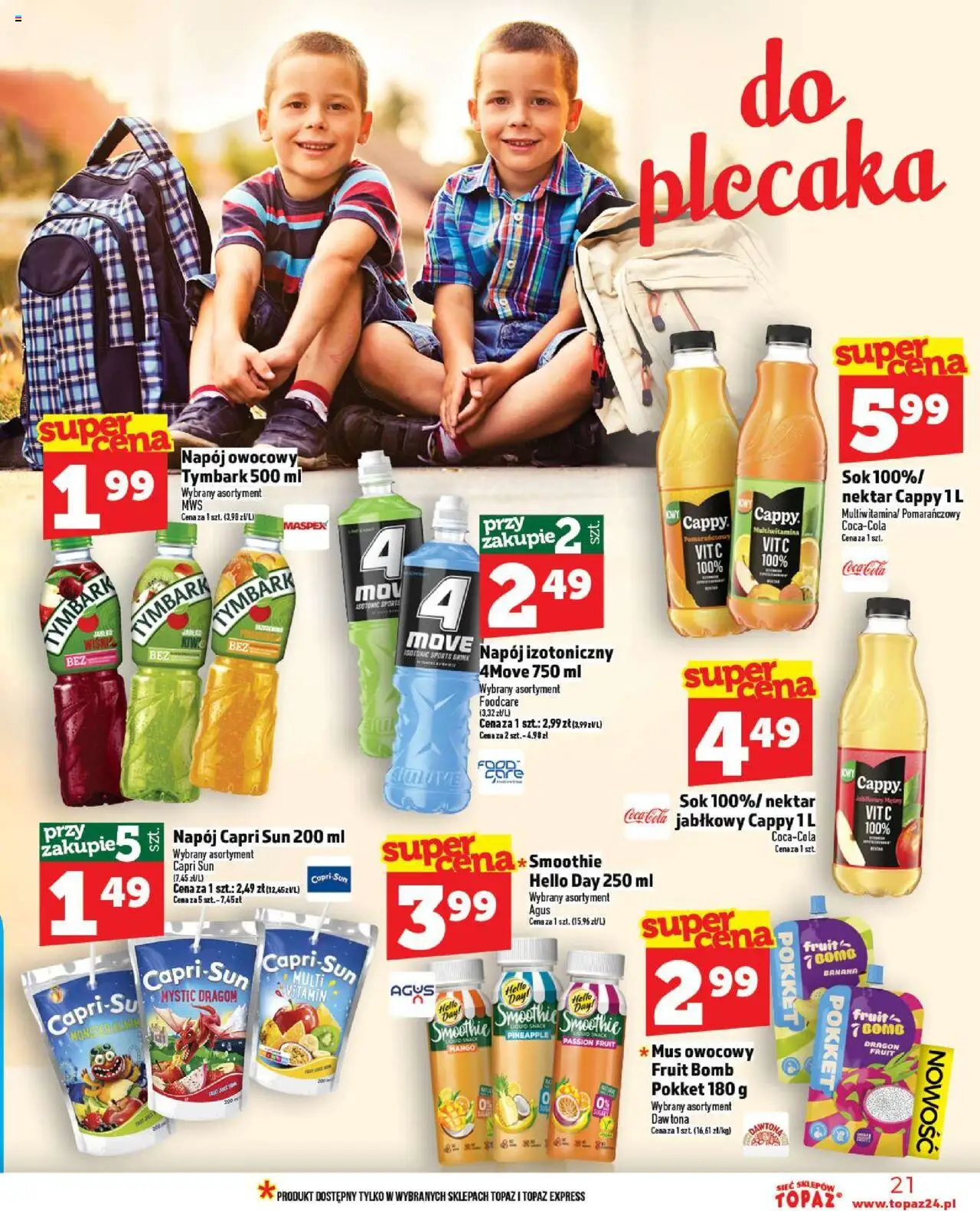 Topaz Gazetka MAZ od 02.10.2025 | Strona: 21 | Produkty: Mango, Smoothie, Coca cola, Sok