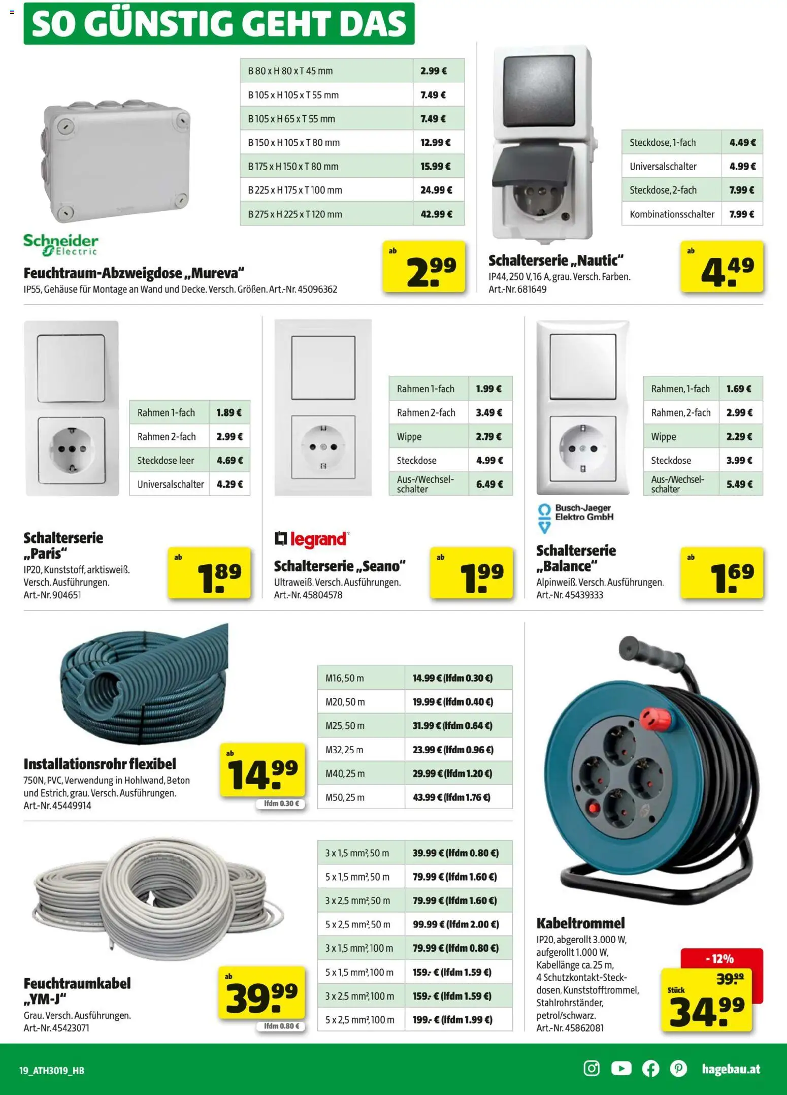 Hagebau Flugblatt gültig ab 27.04.2026 | Seite: 19 | Produkte: Steckdose