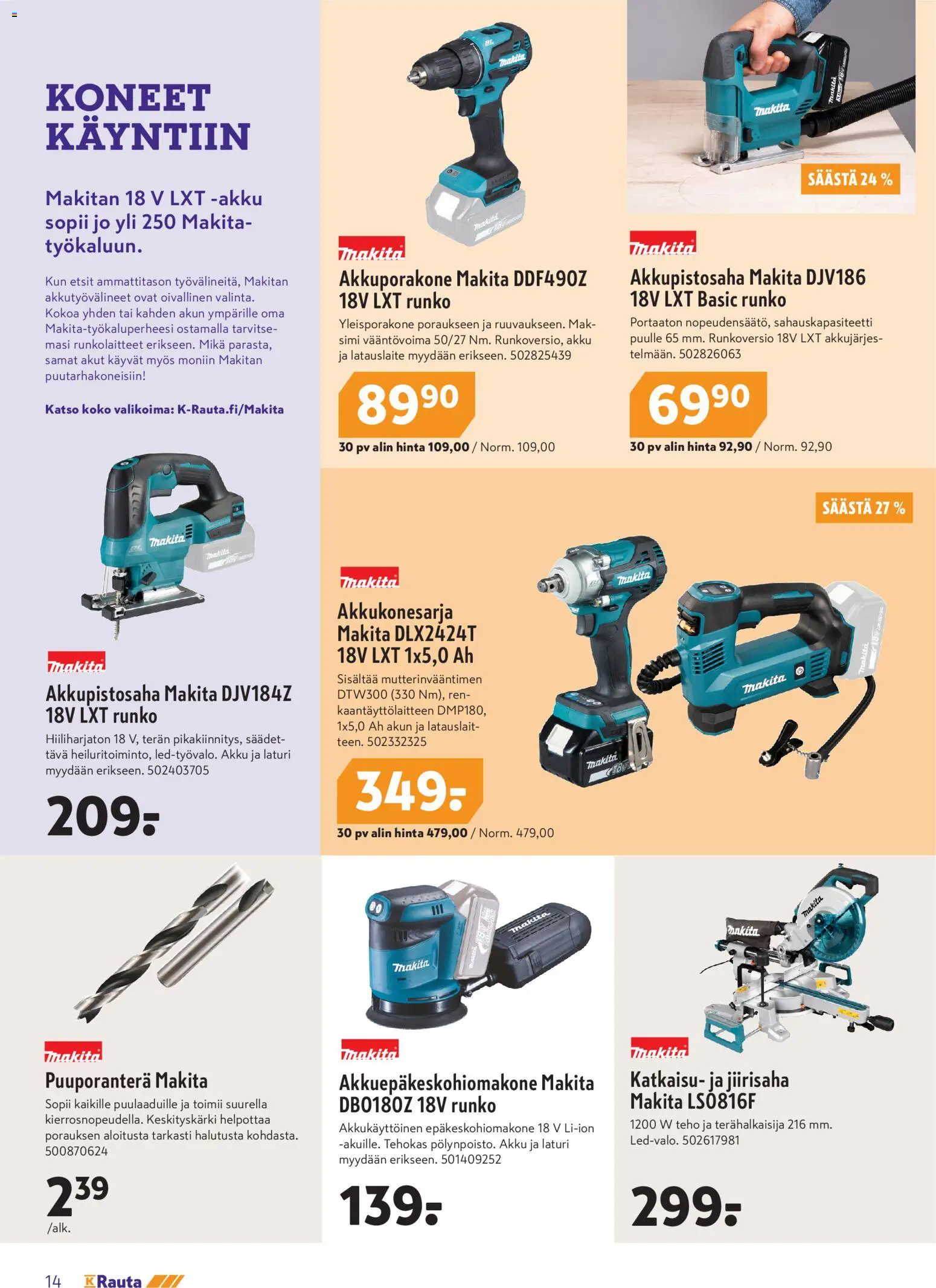 K-Rauta tarjoukset – voimassa 15.04.2026 alkaen | Sivu: 14 | Tuotteet: Akku, Laturi