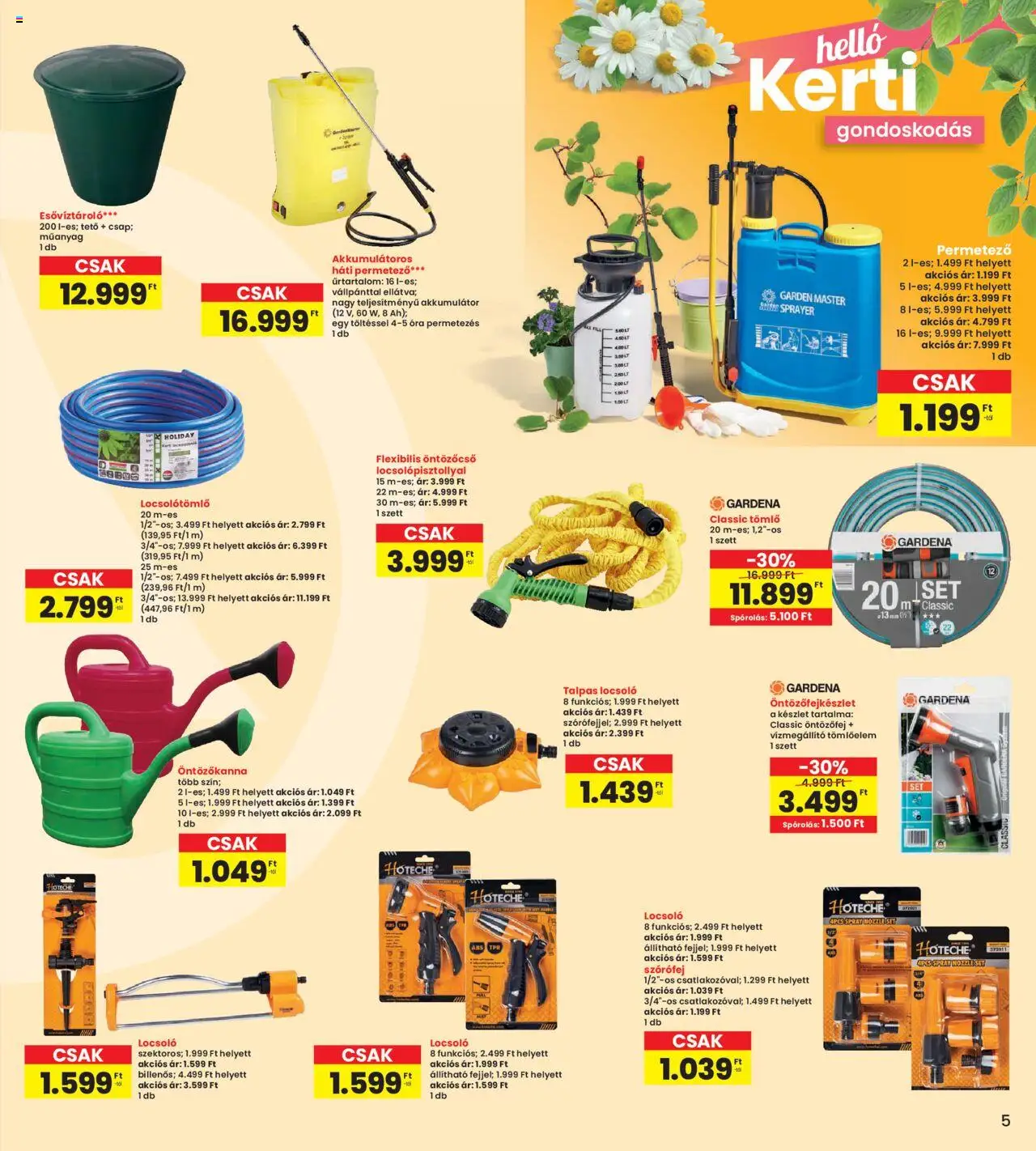 Interspar akciós ujság - amely érvényes a következő dátumtól: 29.05.2025 | Oldal: 5 | Termékek: Öntözőkanna, Permetező, Tömlő, Óra