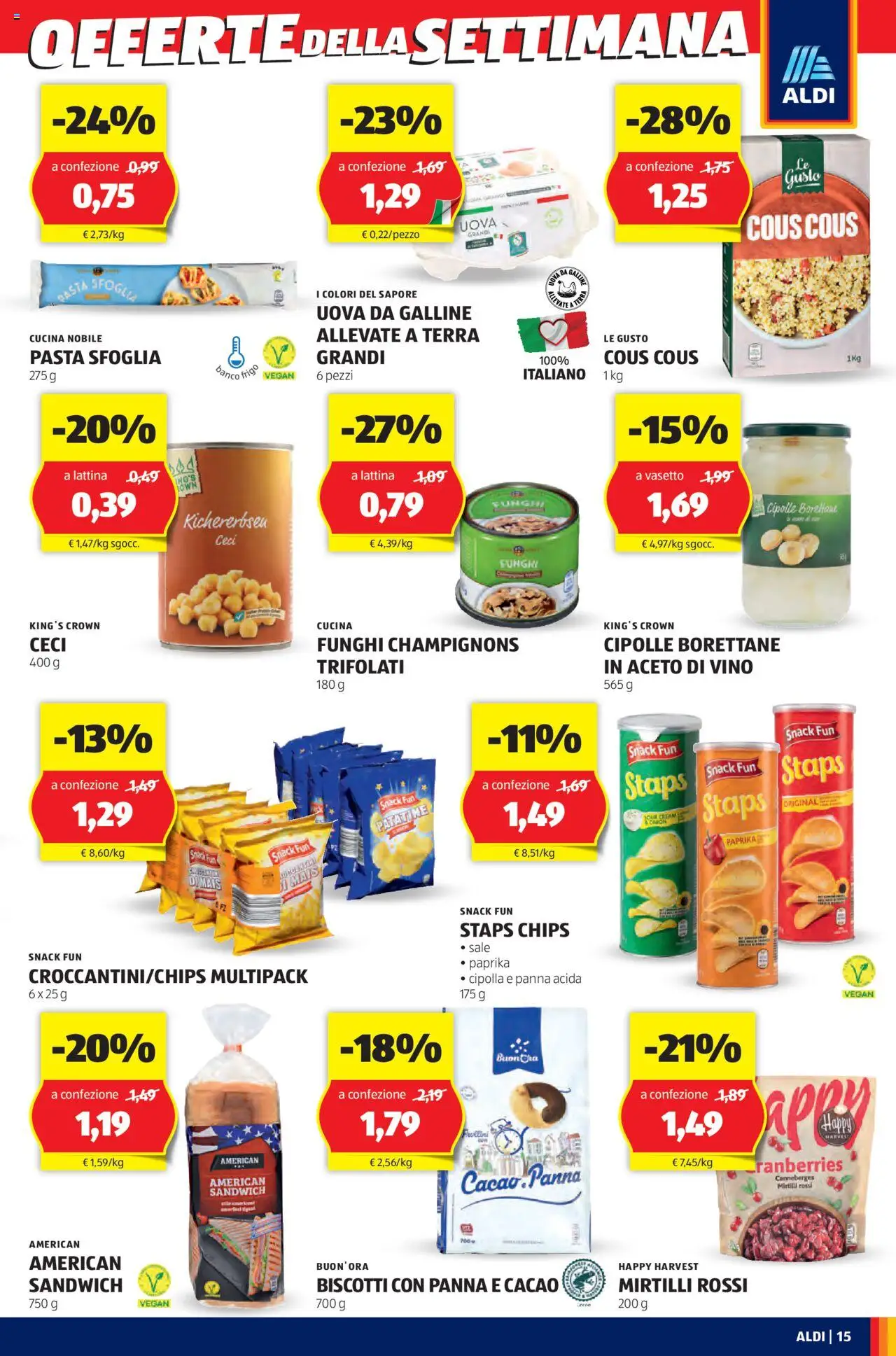 Volantino Aldi del 09.06.2025 | Pagina: 15 | Prodotti: Panna acida, Pasta sfoglia, Biscotti, Aceto