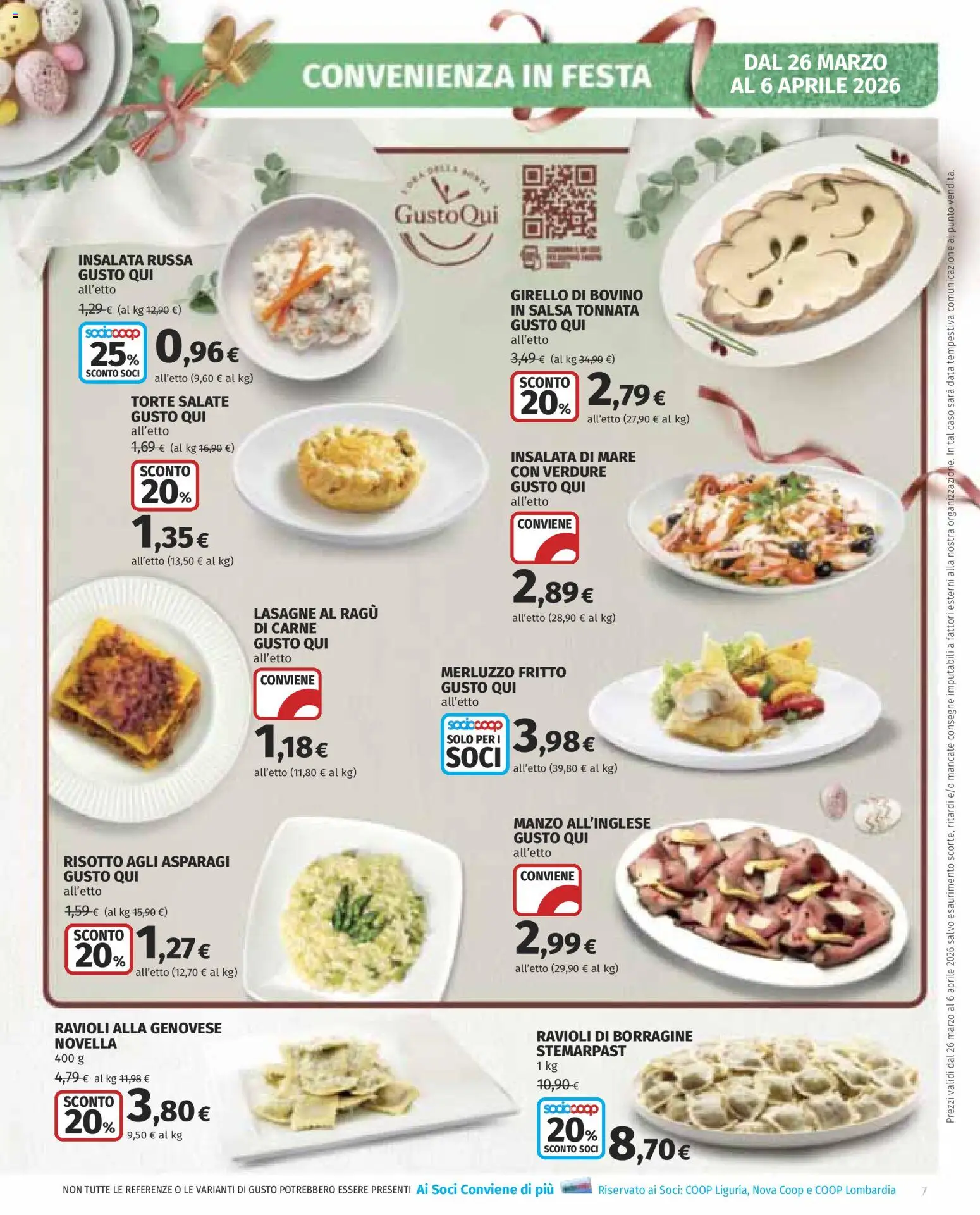Volantino COOP del 26.03.2026 | Pagina: 7 | Prodotti: Bovino, Merluzzo, Insalata, Ragú