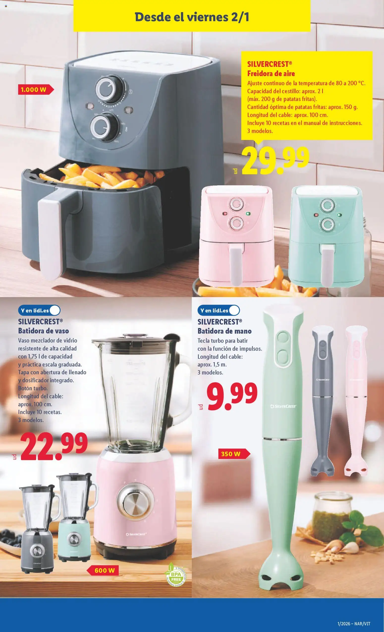 Lidl folleto de bazar │ válido desde el 29.12.2025 | Página: 21 | Productos: Cable, Mezclador, Batidora, Freidora