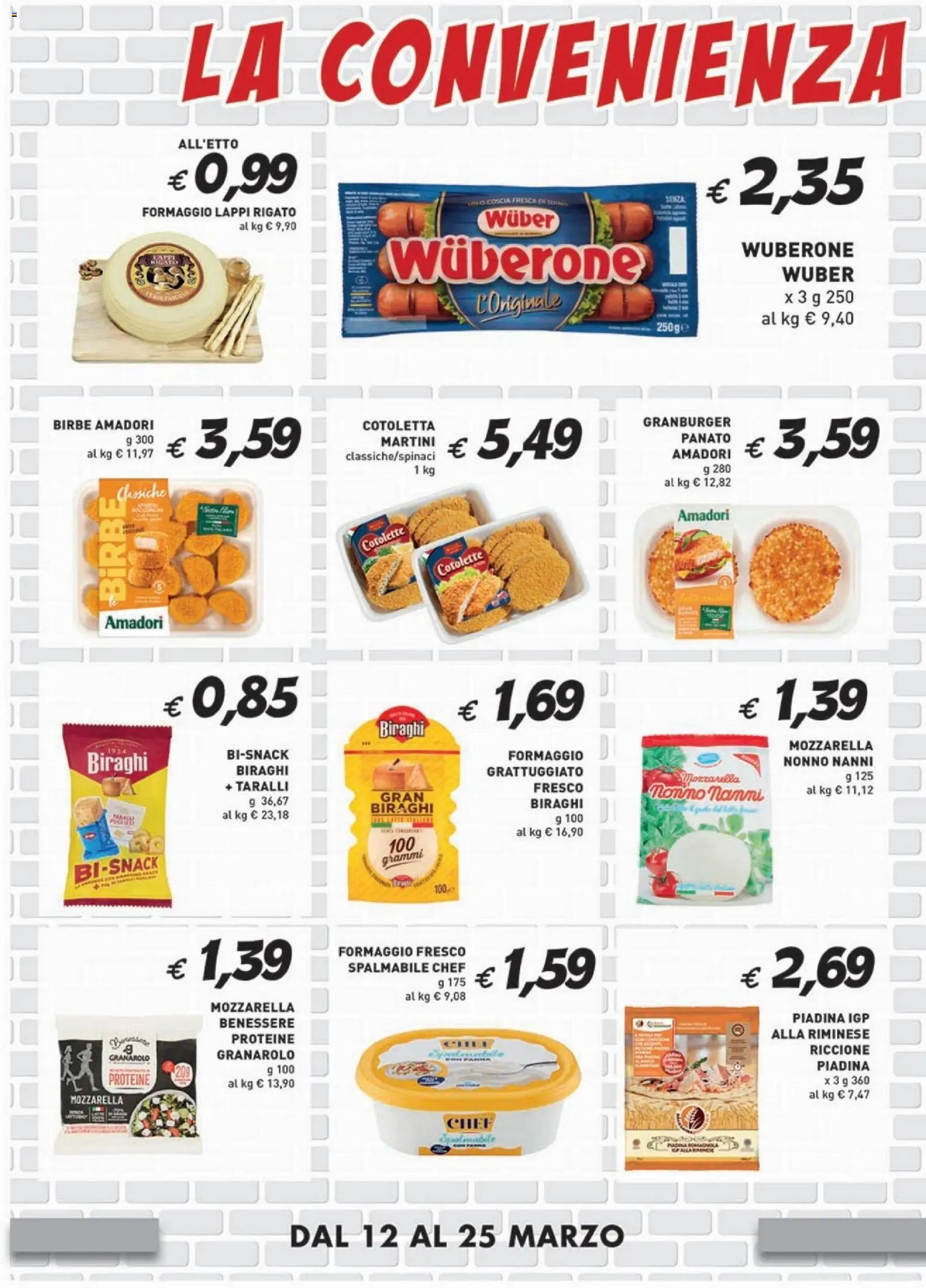 Volantino Coal del 12.03.2026 | Pagina: 2 | Prodotti: Panna, Mozzarella, Piadina, Taralli