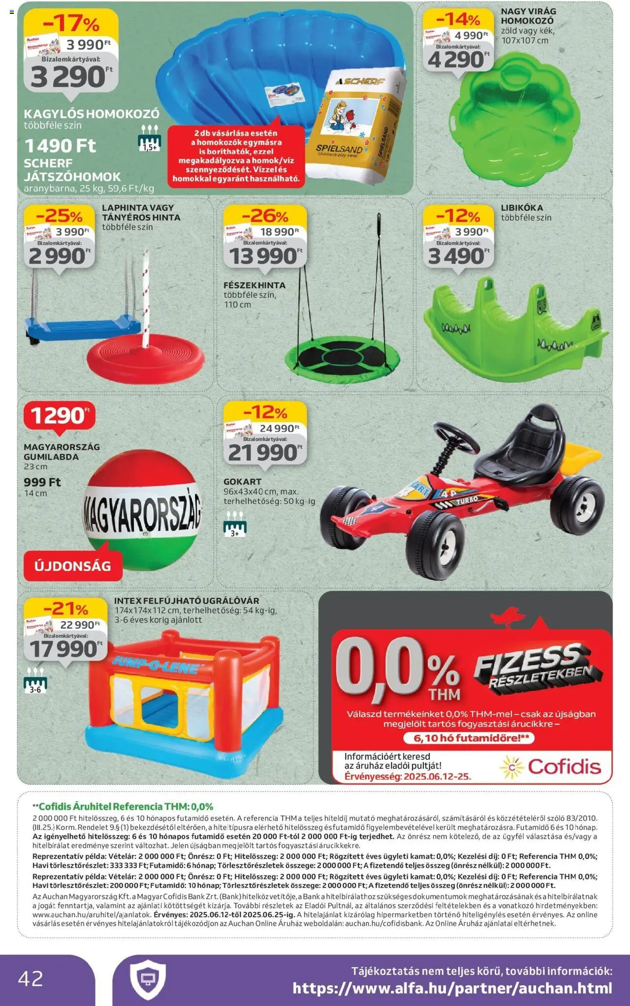 Auchan akciós ujság - amely érvényes a következő dátumtól: 12.06.2025 | Oldal: 42 | Termékek: Szőlő, Virag, Homokozo, Hinta